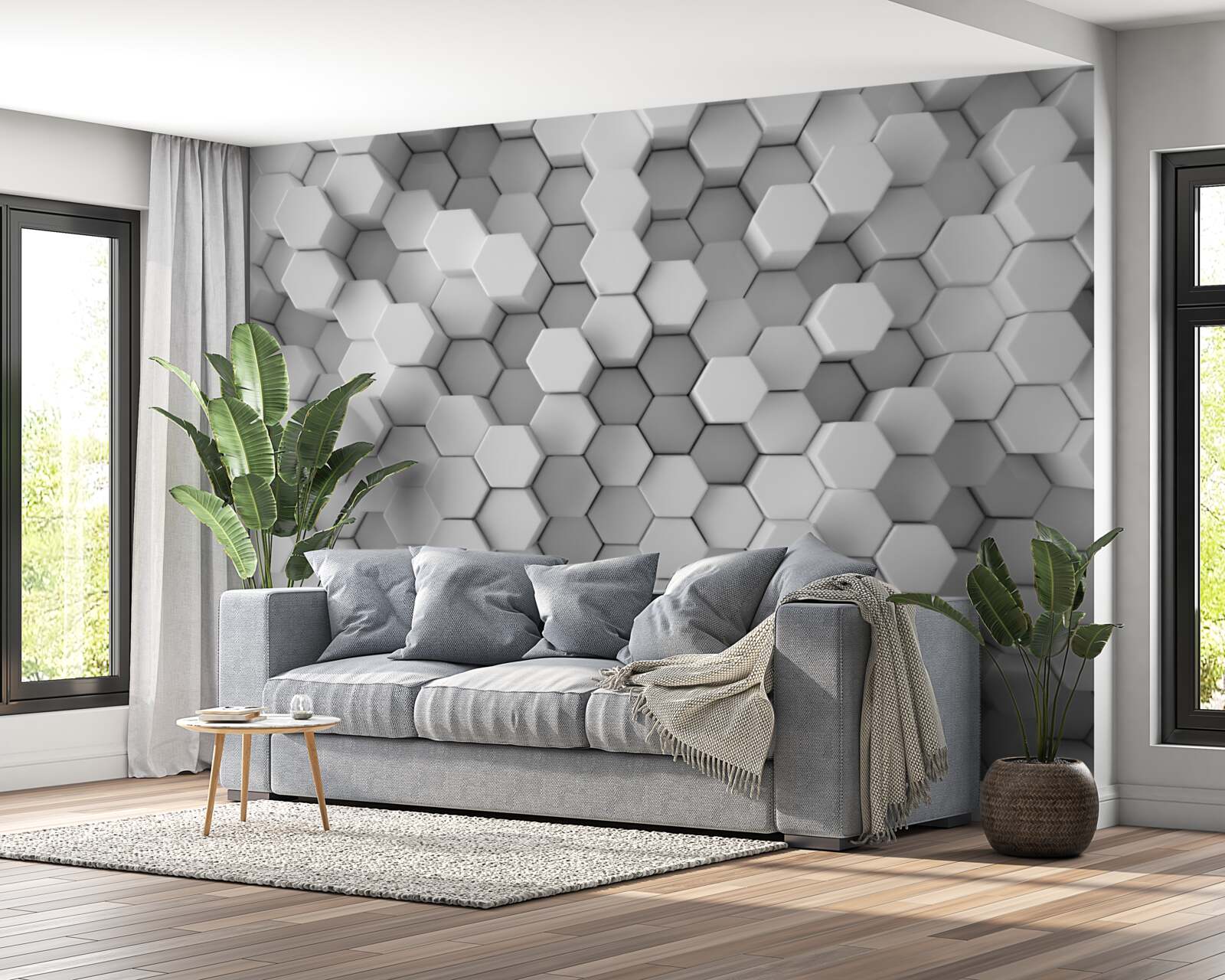 Fototapeten Große hexagonale Formen