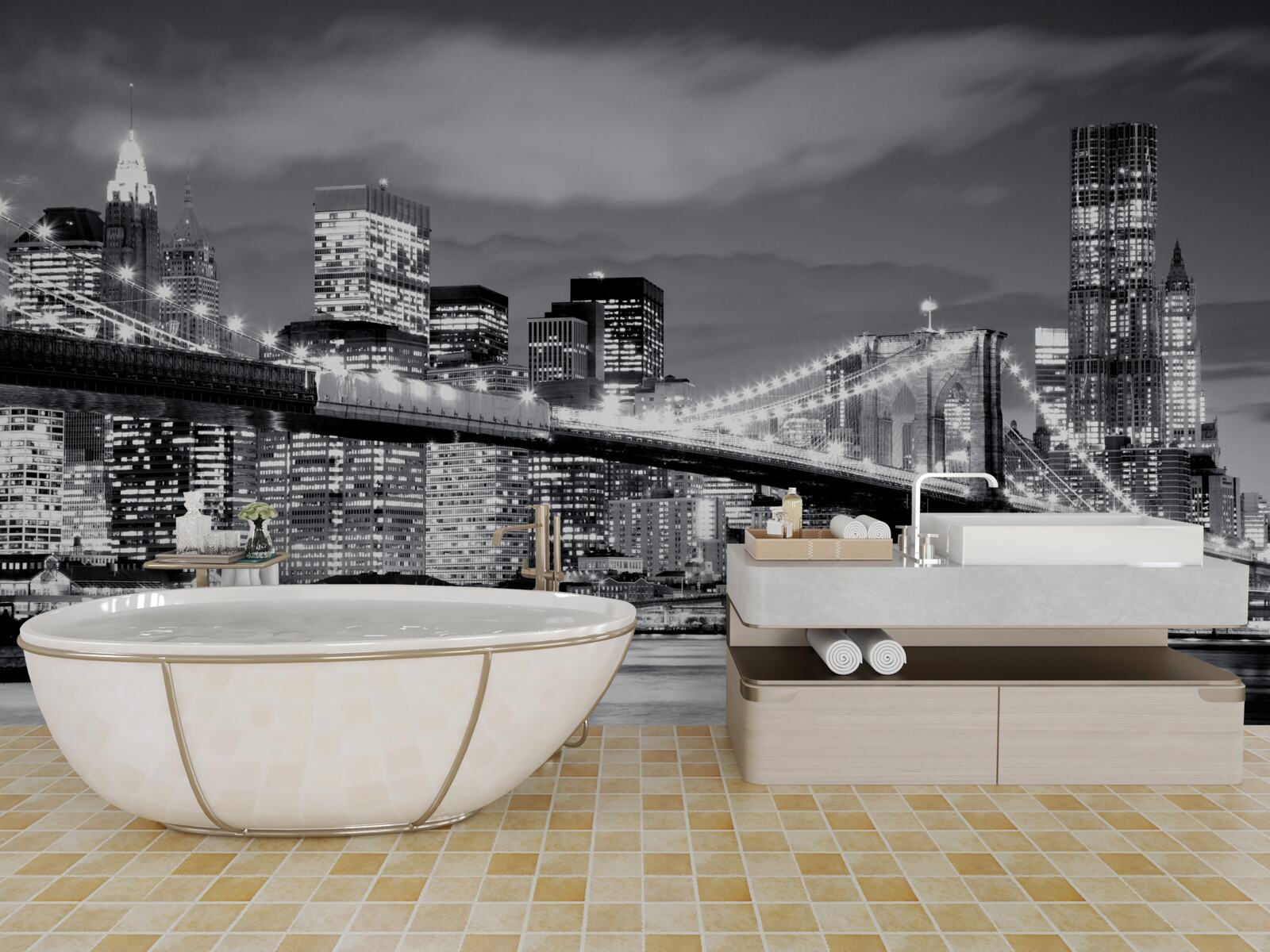 Fototapeten New York in Schwarz und Weiß