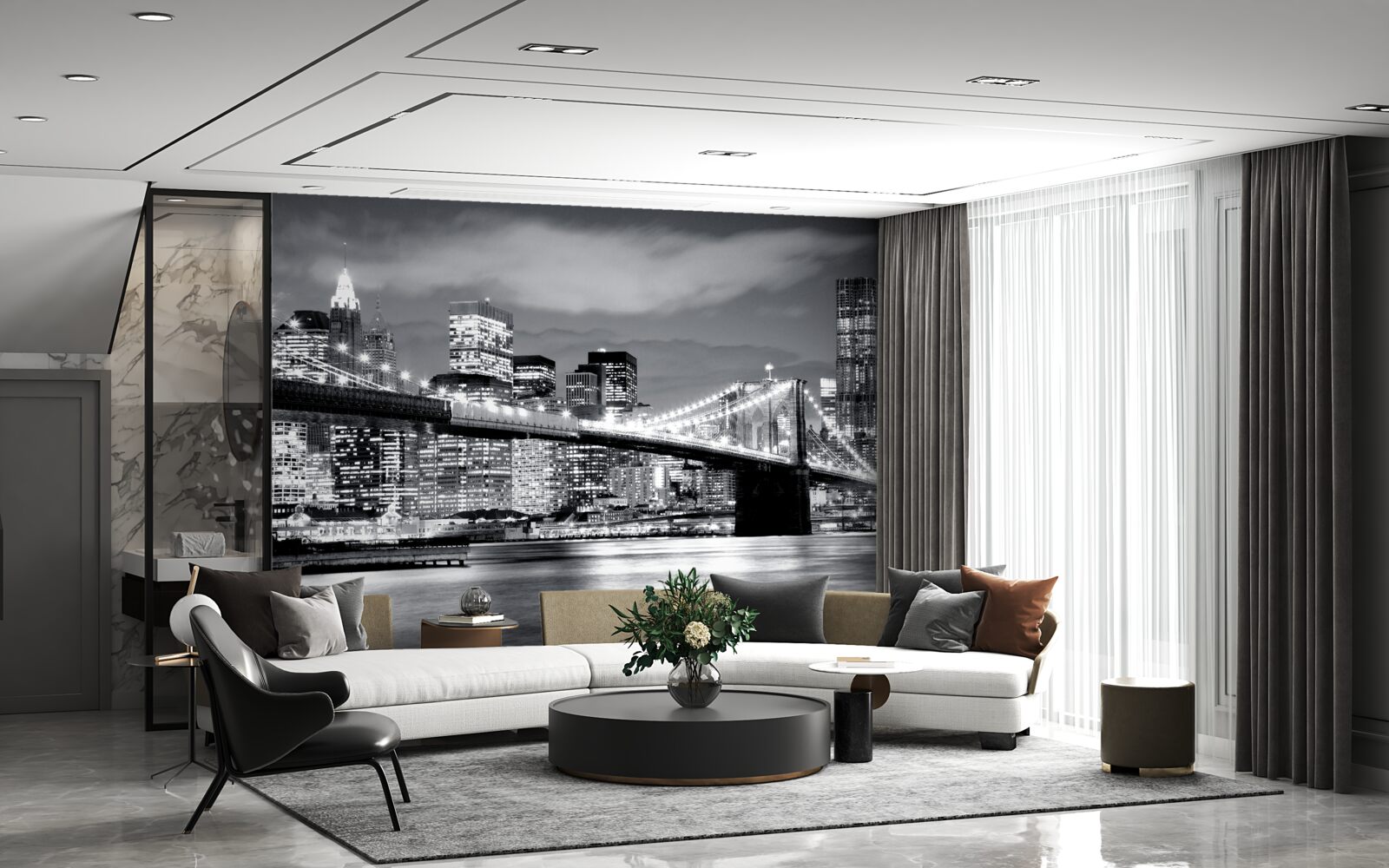 Fototapeten New York in Schwarz und Weiß