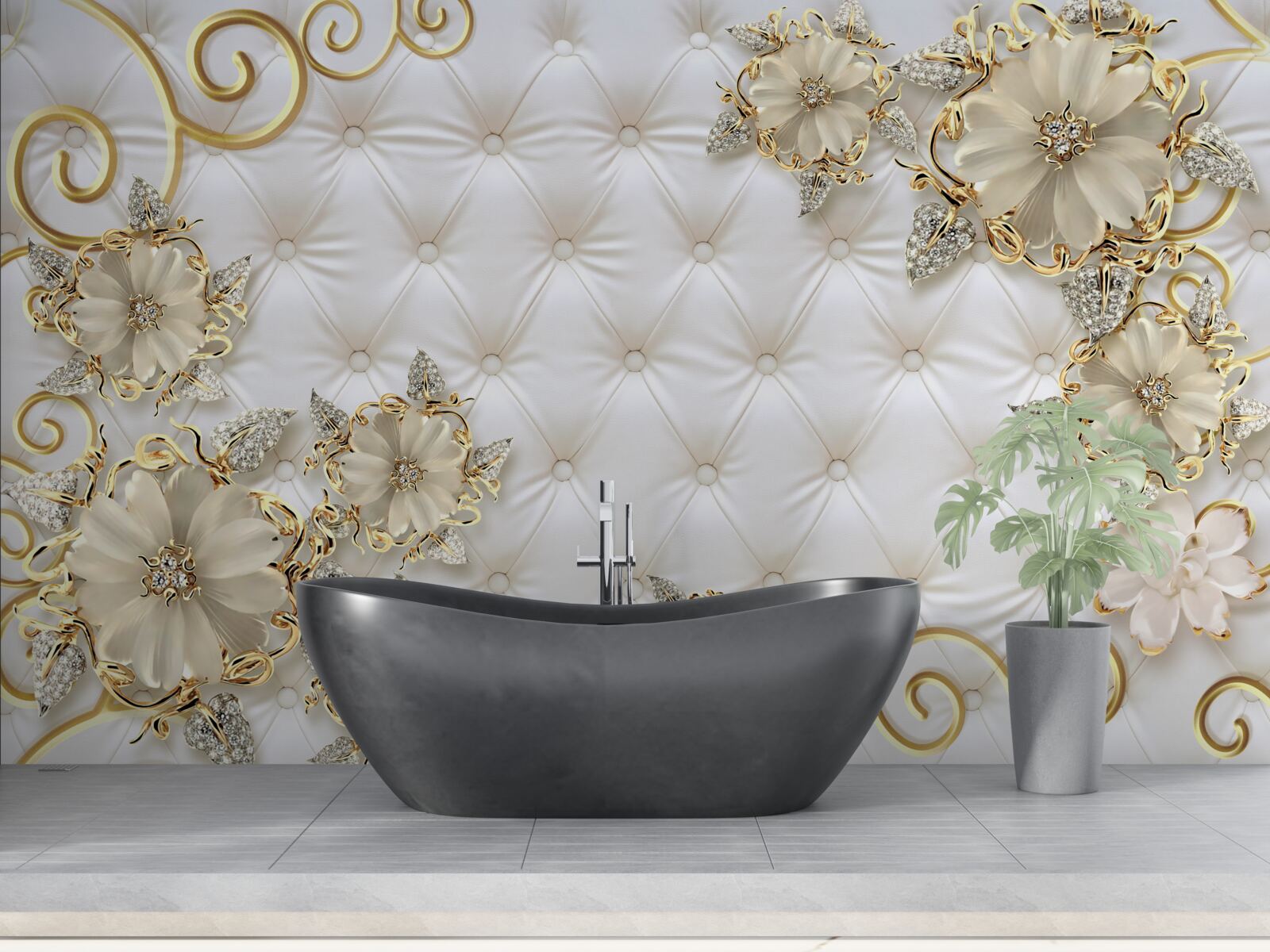 Fototapeten Schöne goldene Blumen