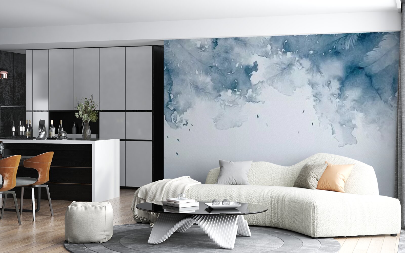 Fototapeten Blaue Wand
