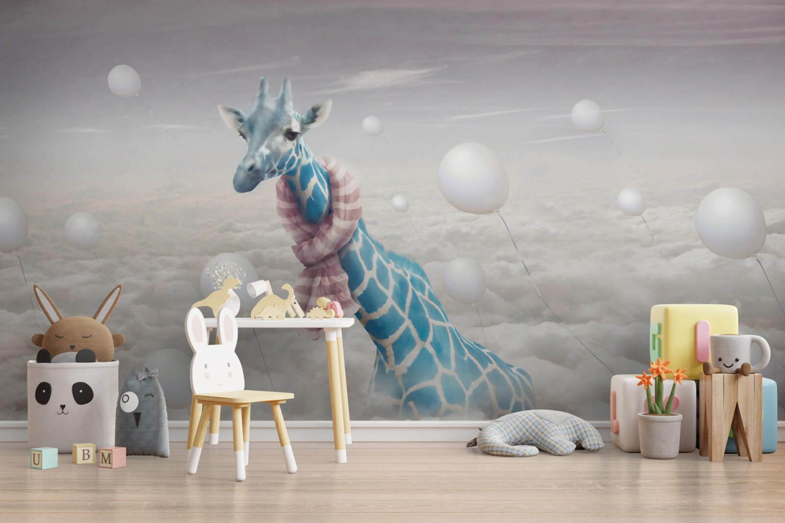 Fototapeten Blaue Giraffe
