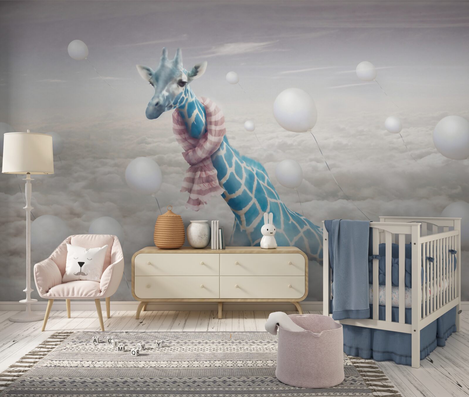 Fototapeten Blaue Giraffe