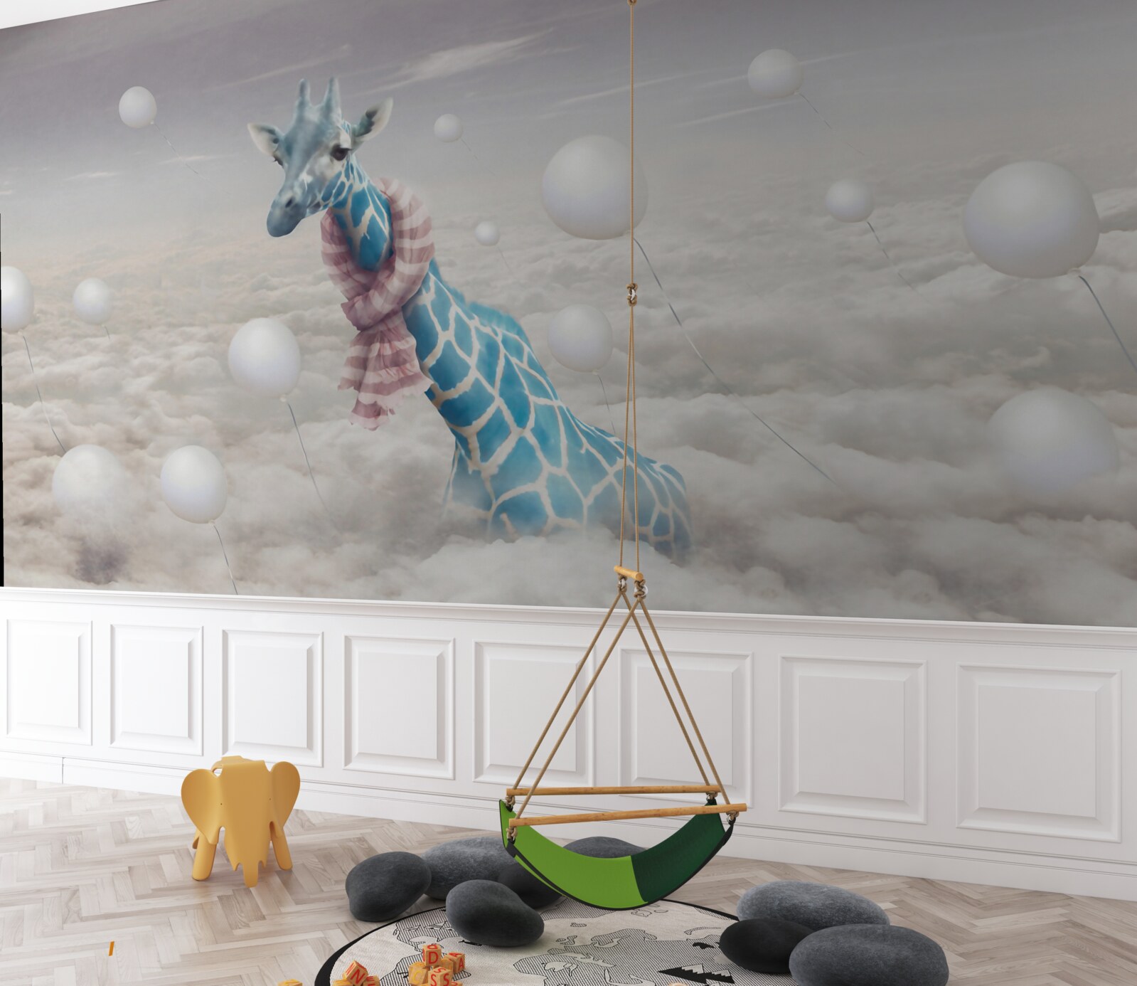 Fototapeten Blaue Giraffe