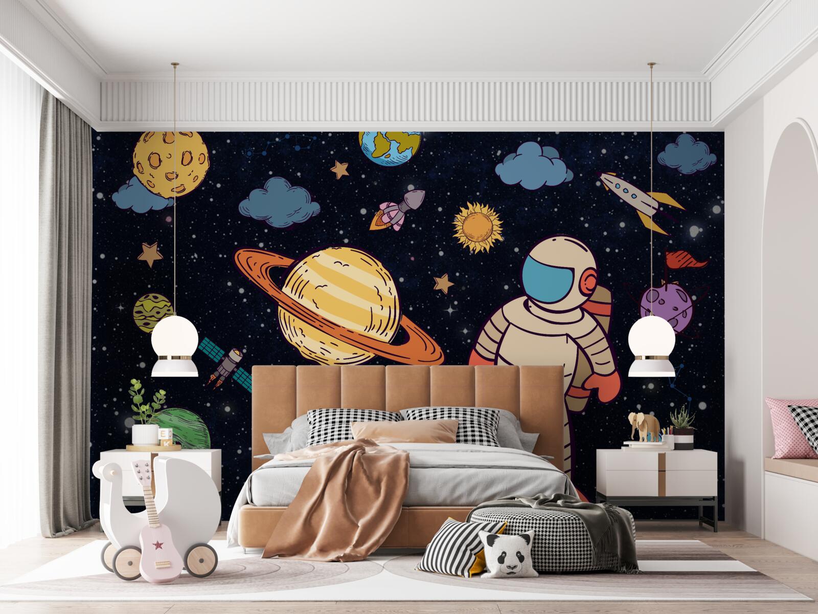 Fototapeten Astronaut unter blauen Körper