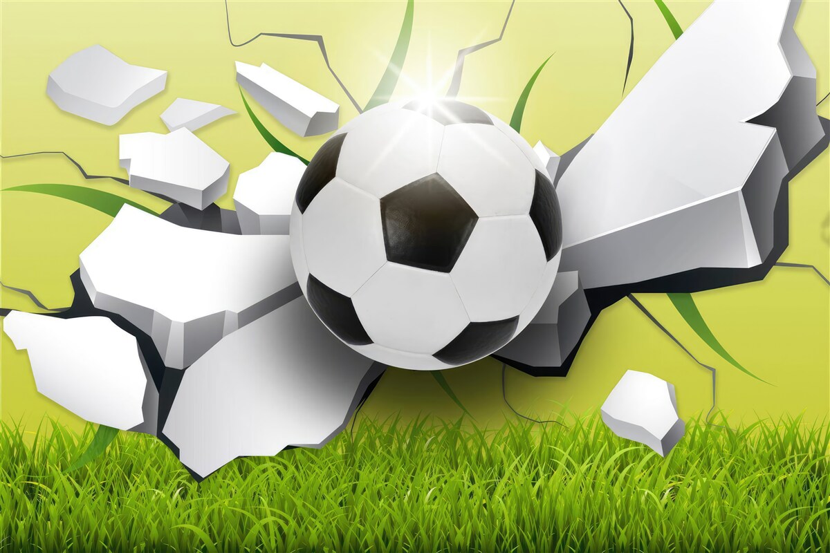 Fototapeten Glücklicher Fußball