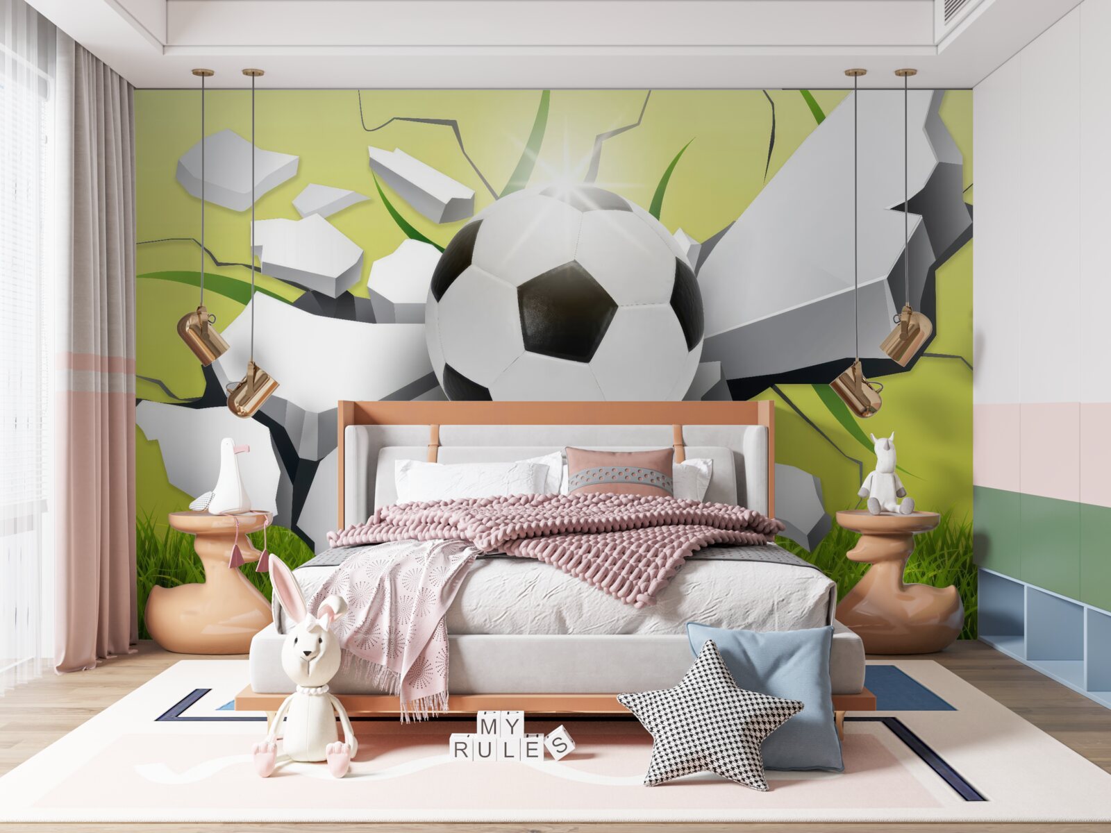 Fototapeten Glücklicher Fußball