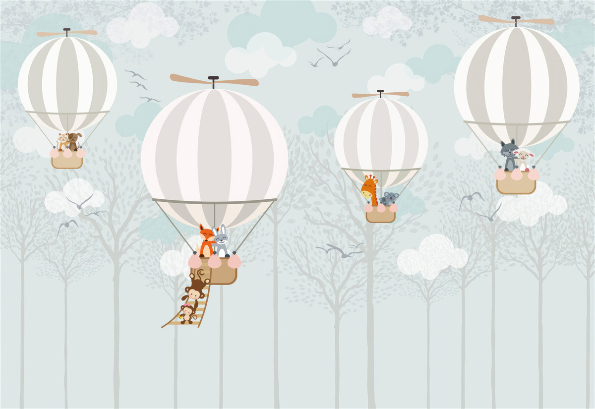 Fototapeten Illustrationslinie im Zusammenhang mit einem Ballon für beheizte Luft