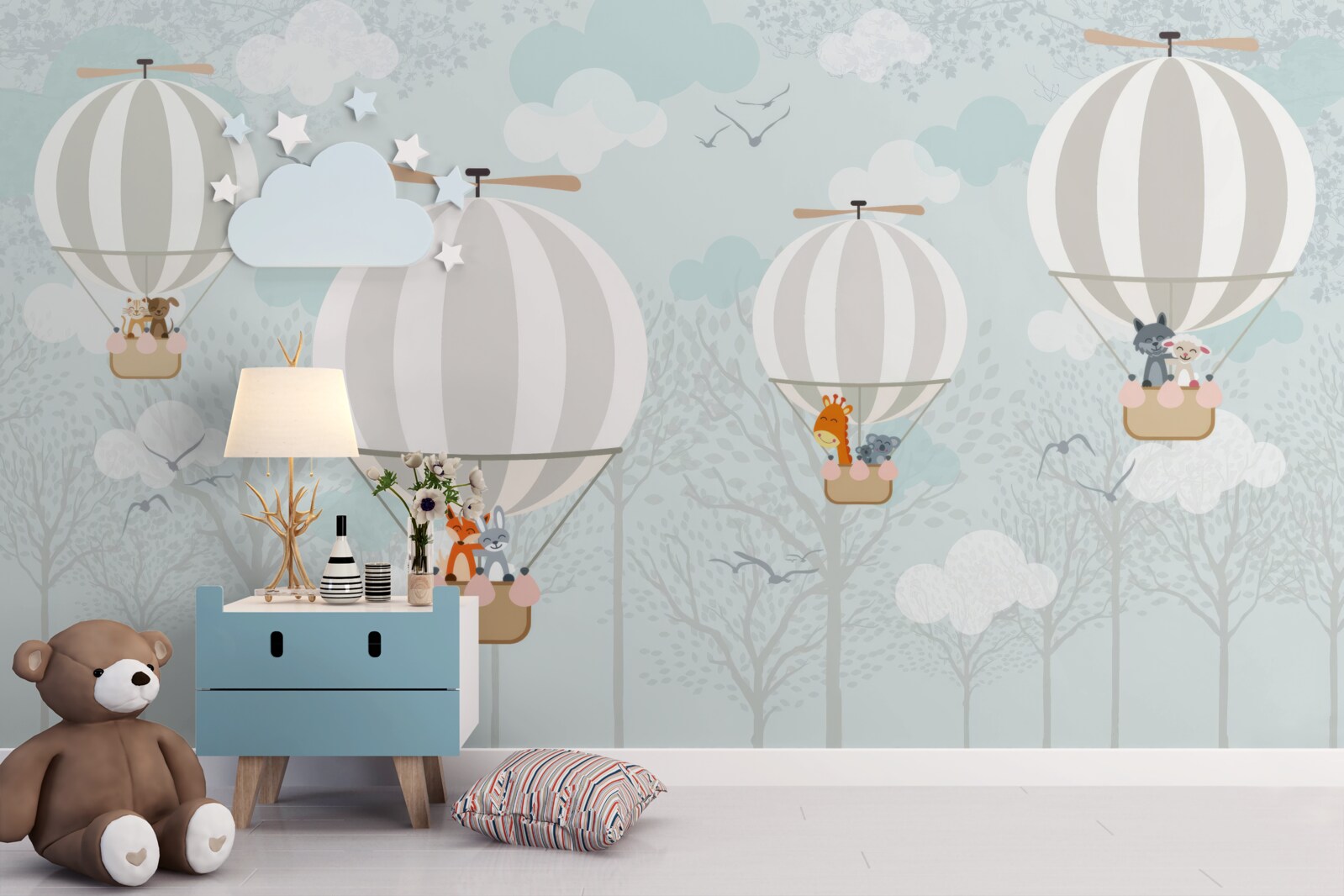 Fototapeten Illustrationslinie im Zusammenhang mit einem Ballon für beheizte Luft
