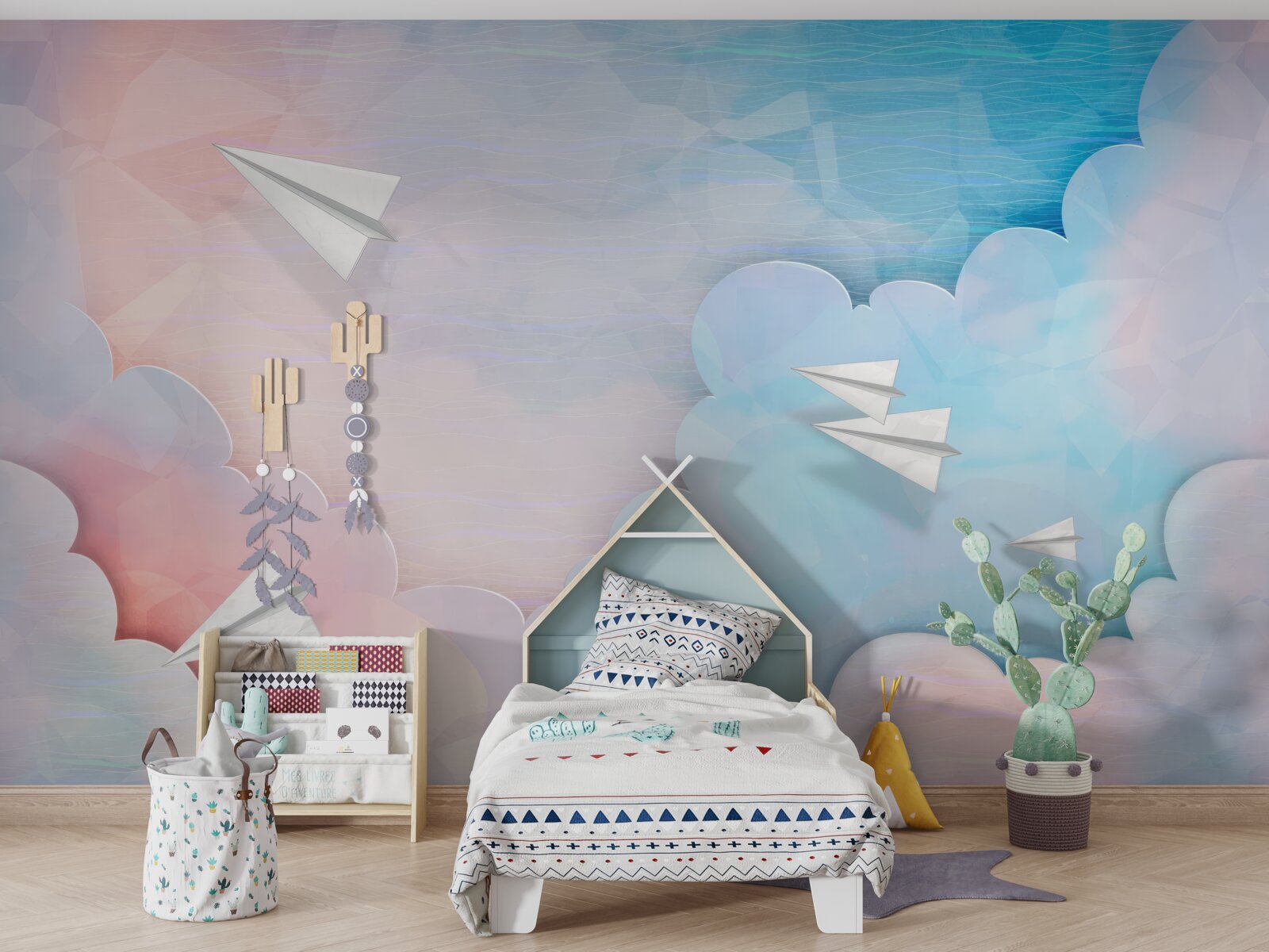 Fototapeten Himmel, Wand und Blau