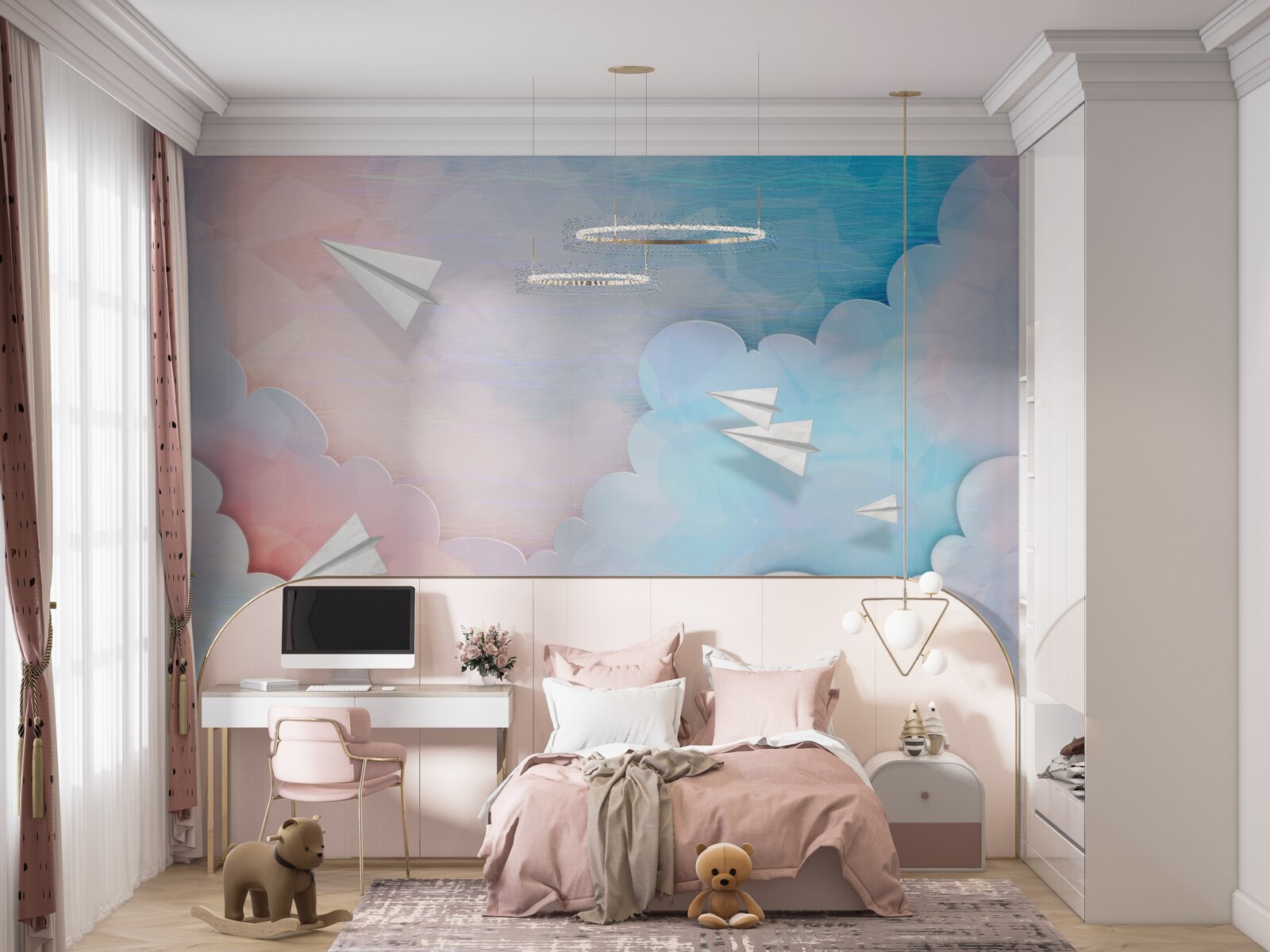Fototapeten Himmel, Wand und Blau