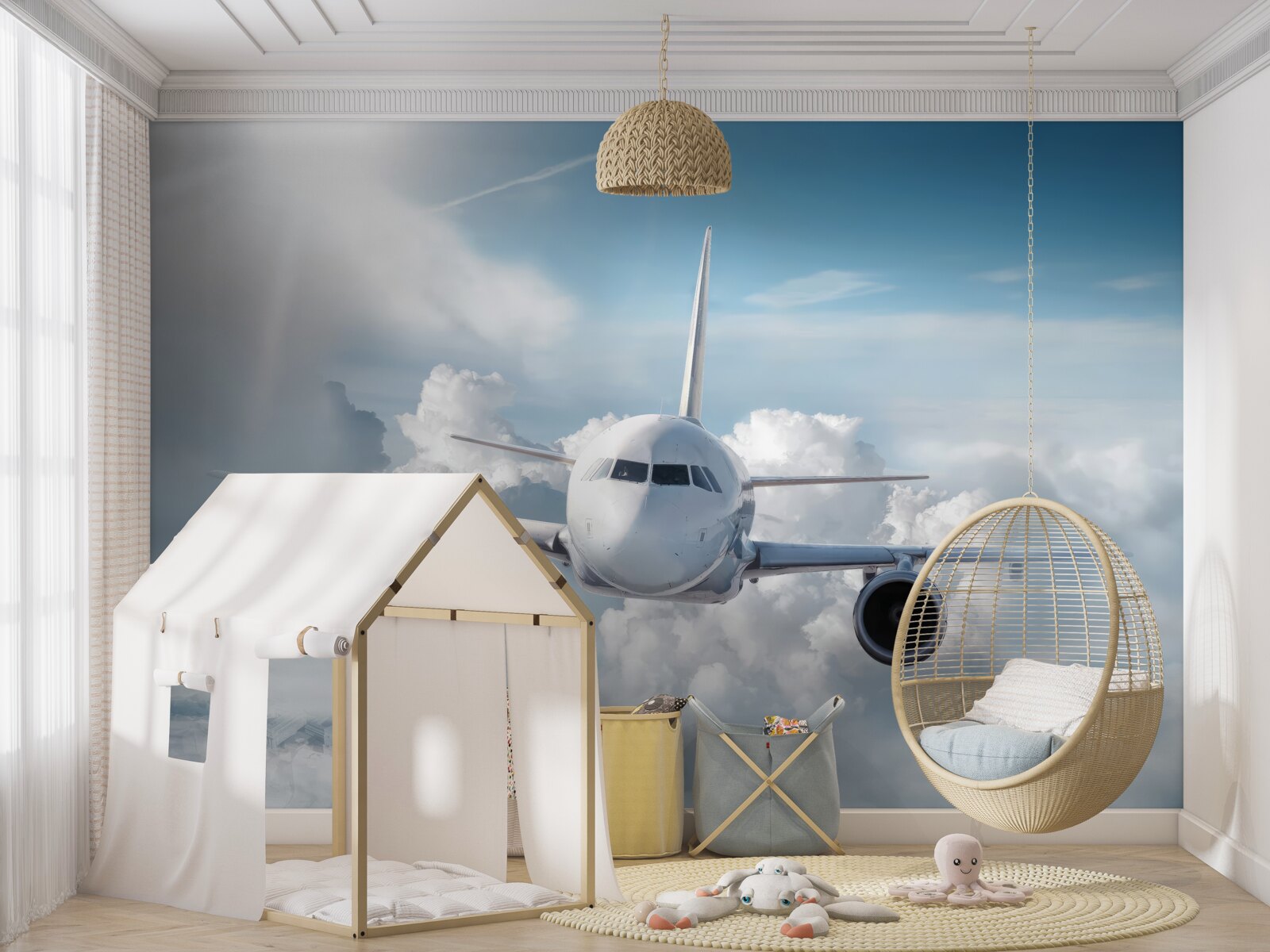 Fototapeten Passagierflugzeuge, Luftfahrten und Lufttechnologie