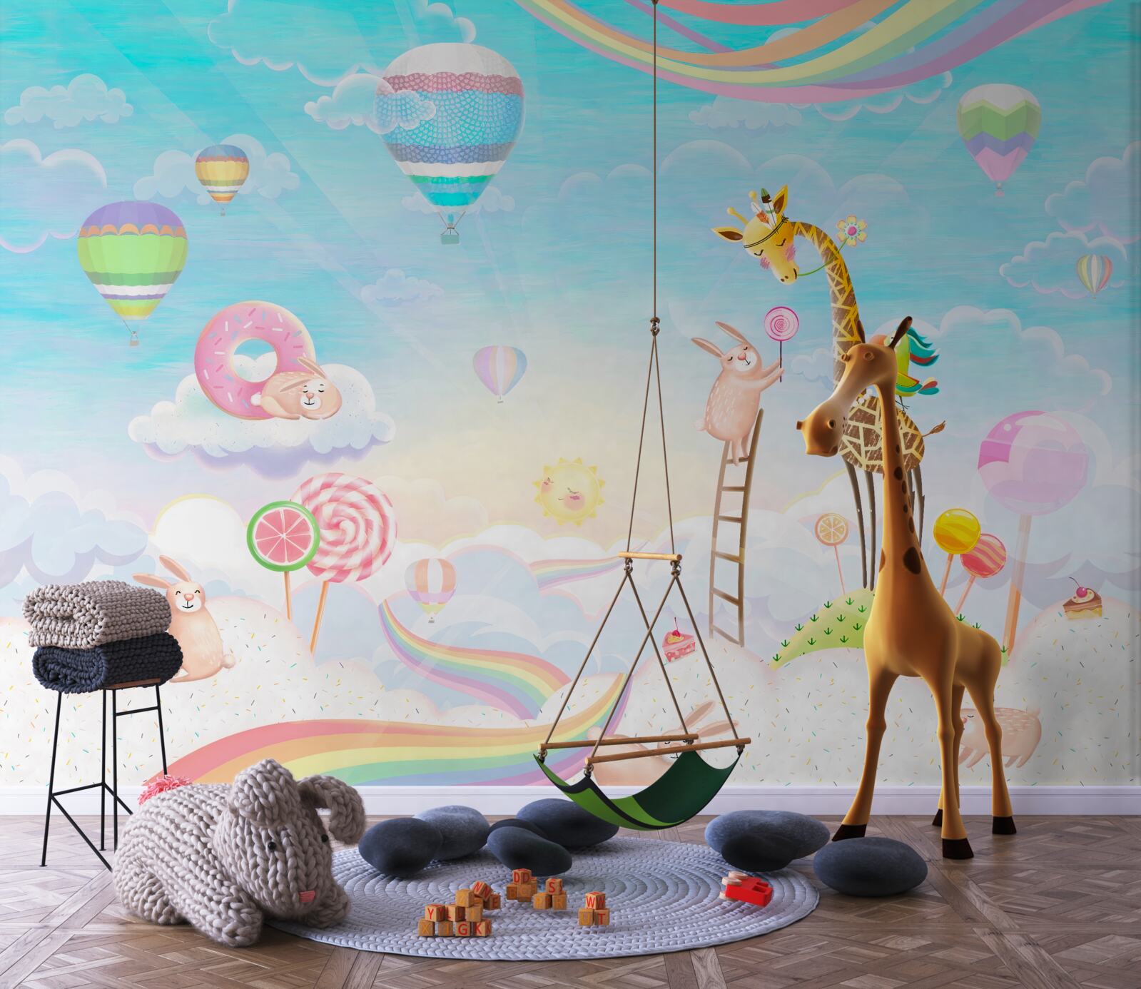 Fototapeten Giraffe mit Giraffen