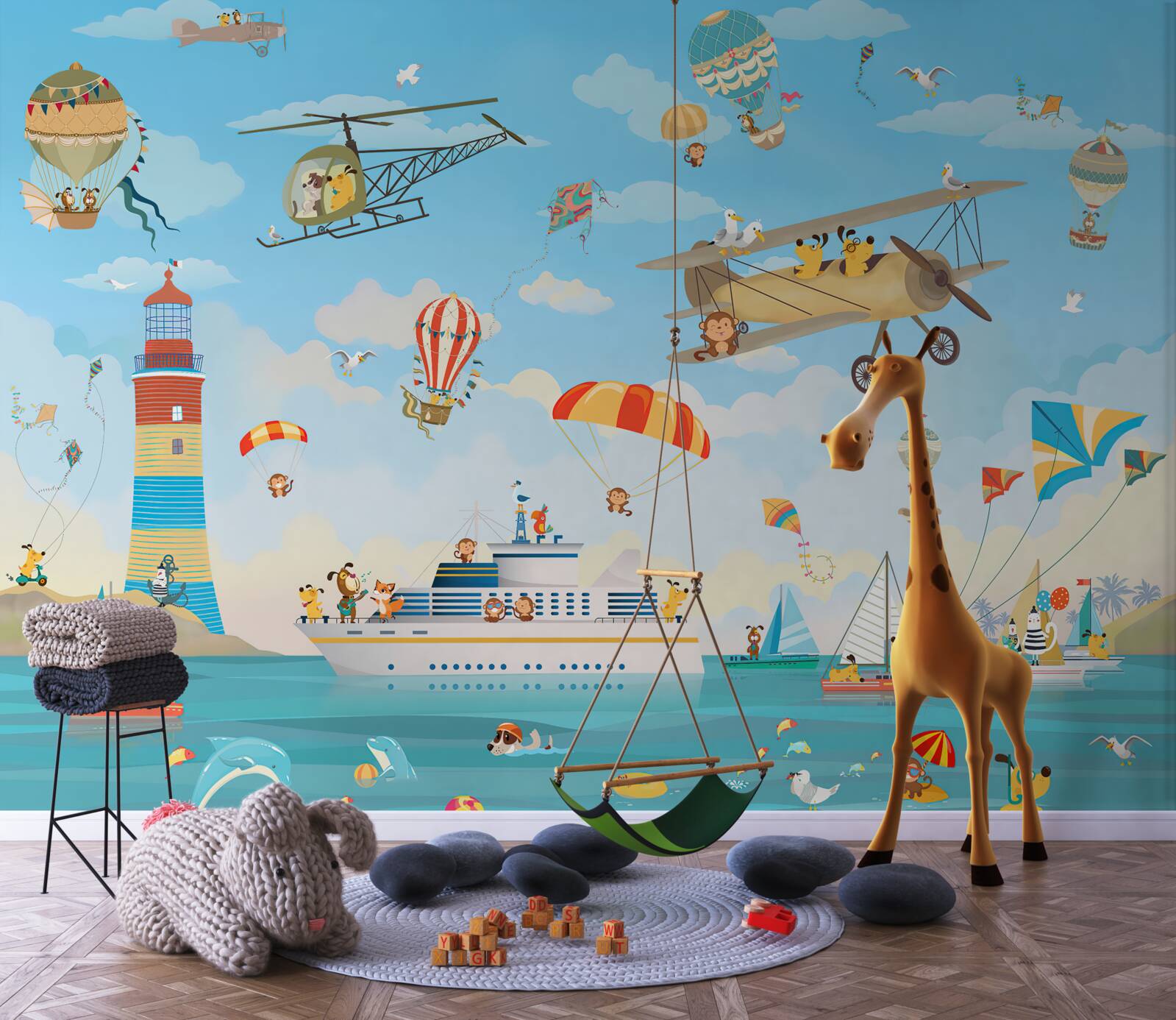 Fototapeten Wandaufkleber und die Wand selbst