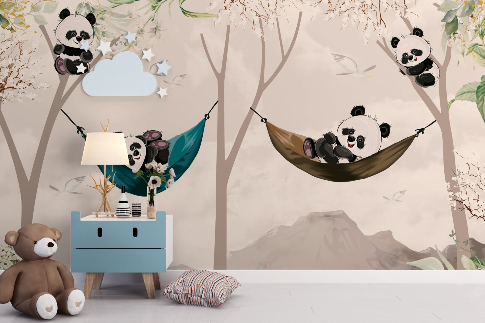 Fototapeten Bäume mit Pandas