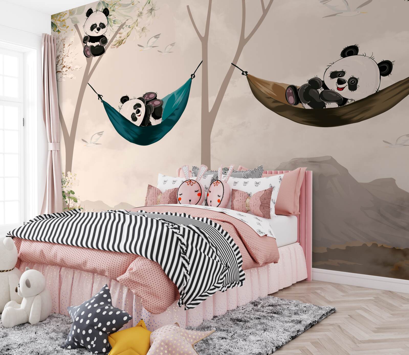 Fototapeten Bäume mit Pandas