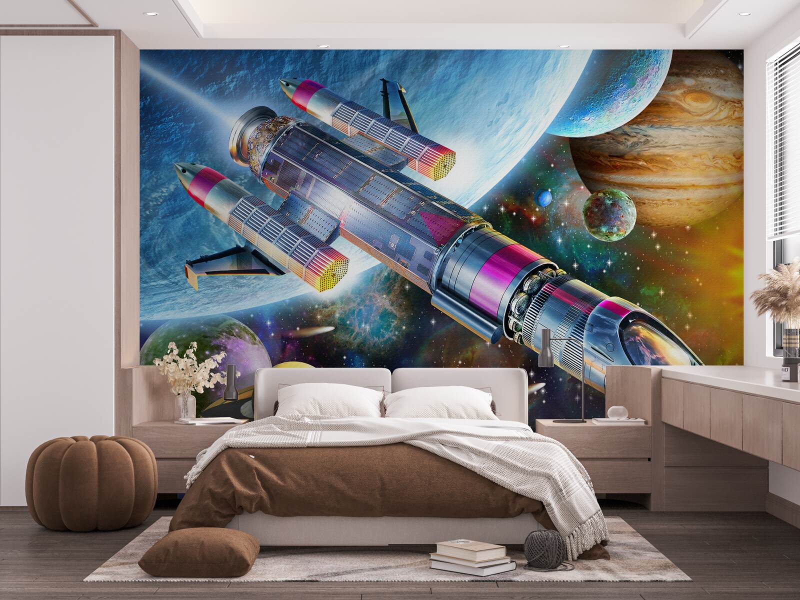 Fototapeten Weltraumumgebung, Universum und Satelliten