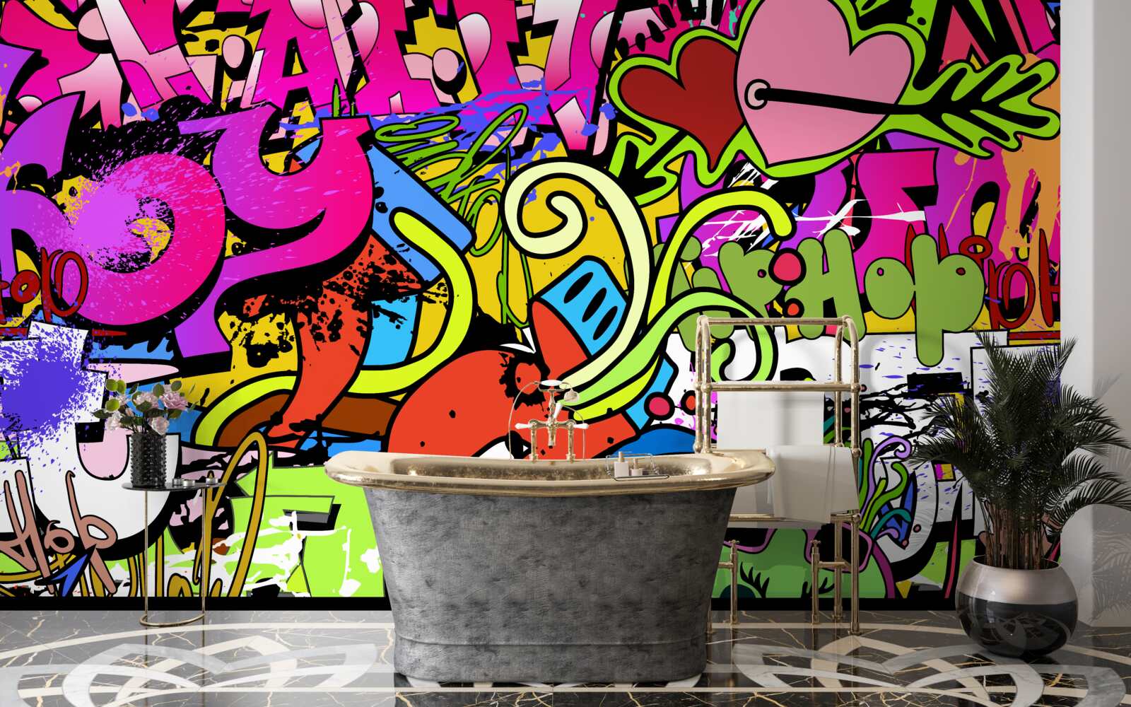Fototapeten Graffiti auf den Straßen