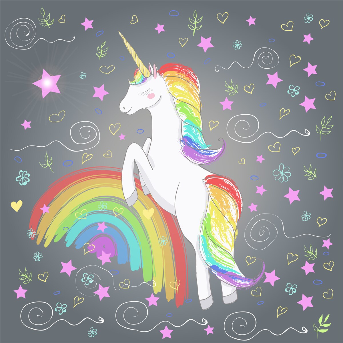 Fototapeten Regenbogen -Einhorn