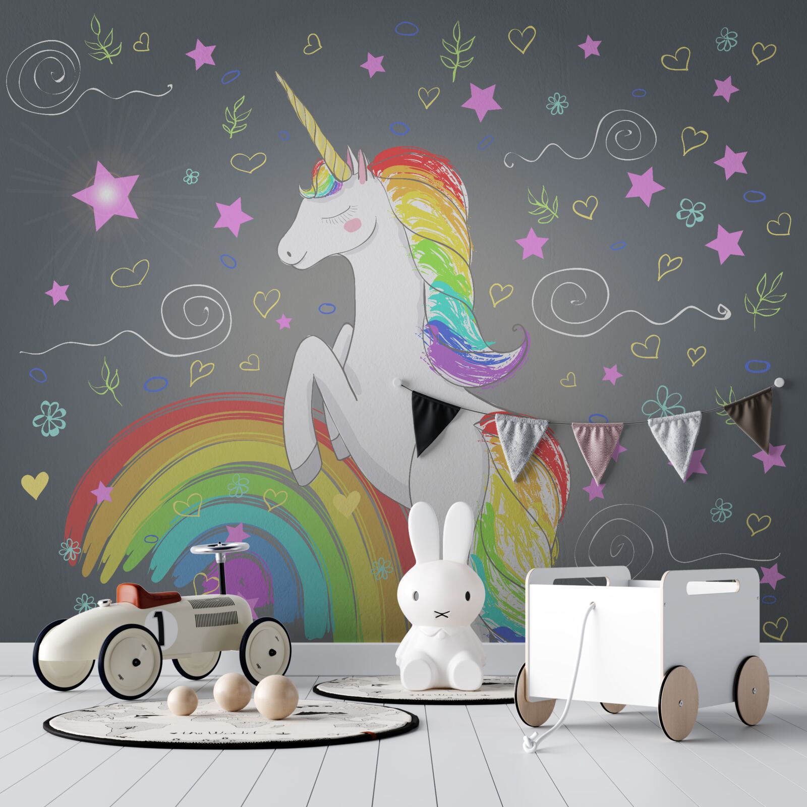 Fototapeten Regenbogen -Einhorn