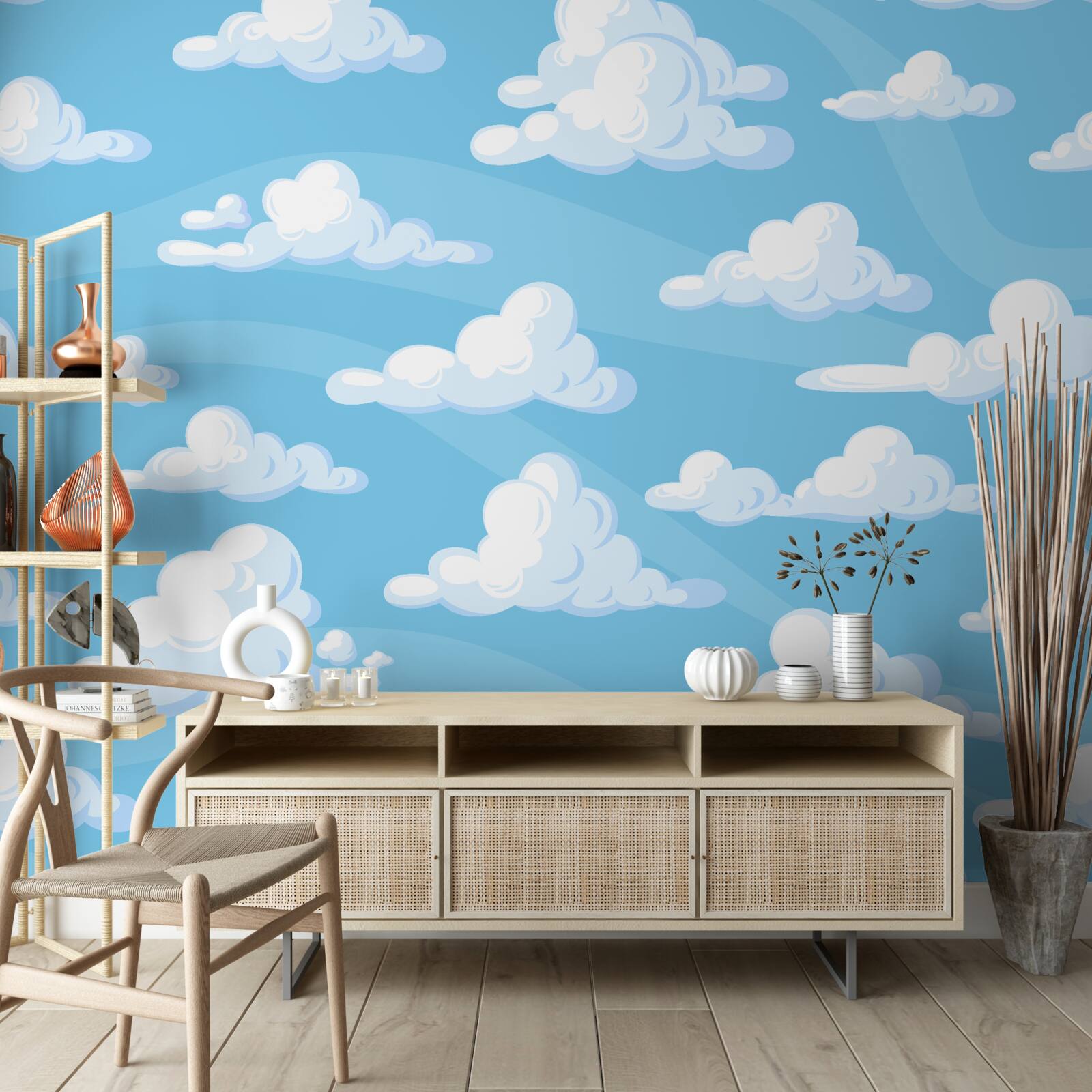 Fototapeten Wolken schweben am Azure -Himmel