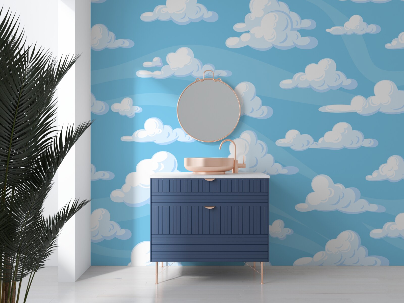 Fototapeten Wolken schweben am Azure -Himmel