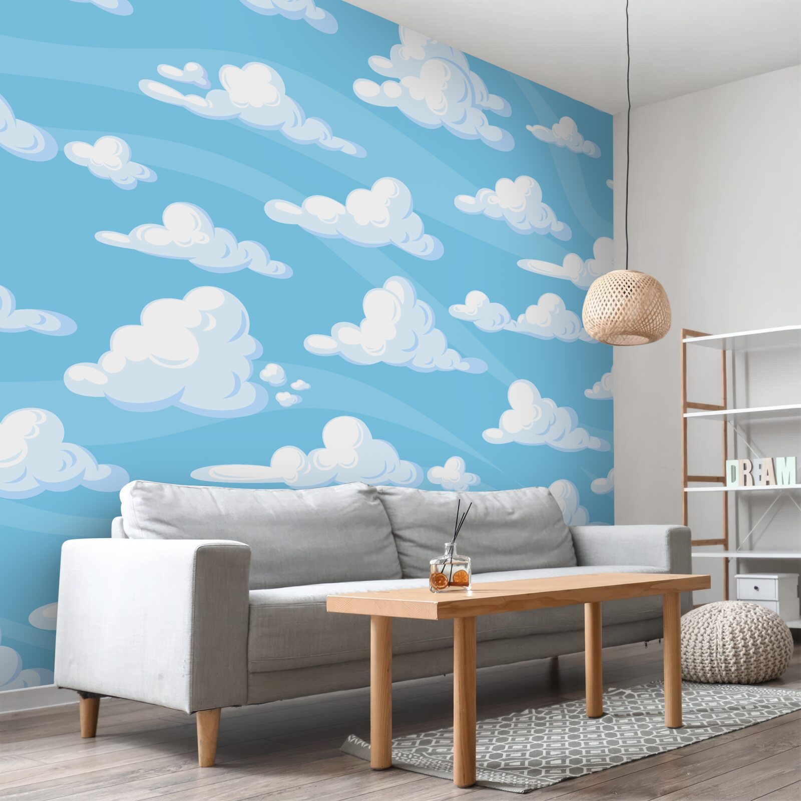 Fototapeten Wolken schweben am Azure -Himmel