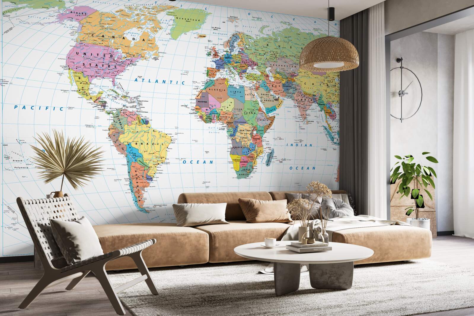 Fototapeten Karte der Welt aus geopolitischer Sicht