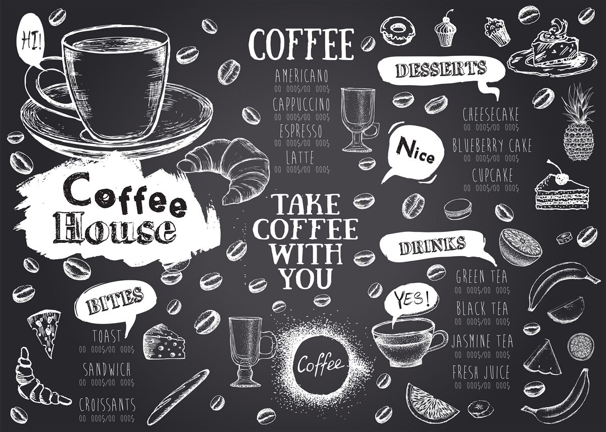 Fototapeten Cafémenü