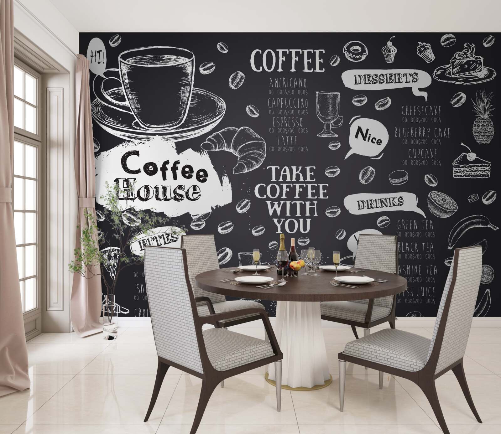 Fototapeten Cafémenü