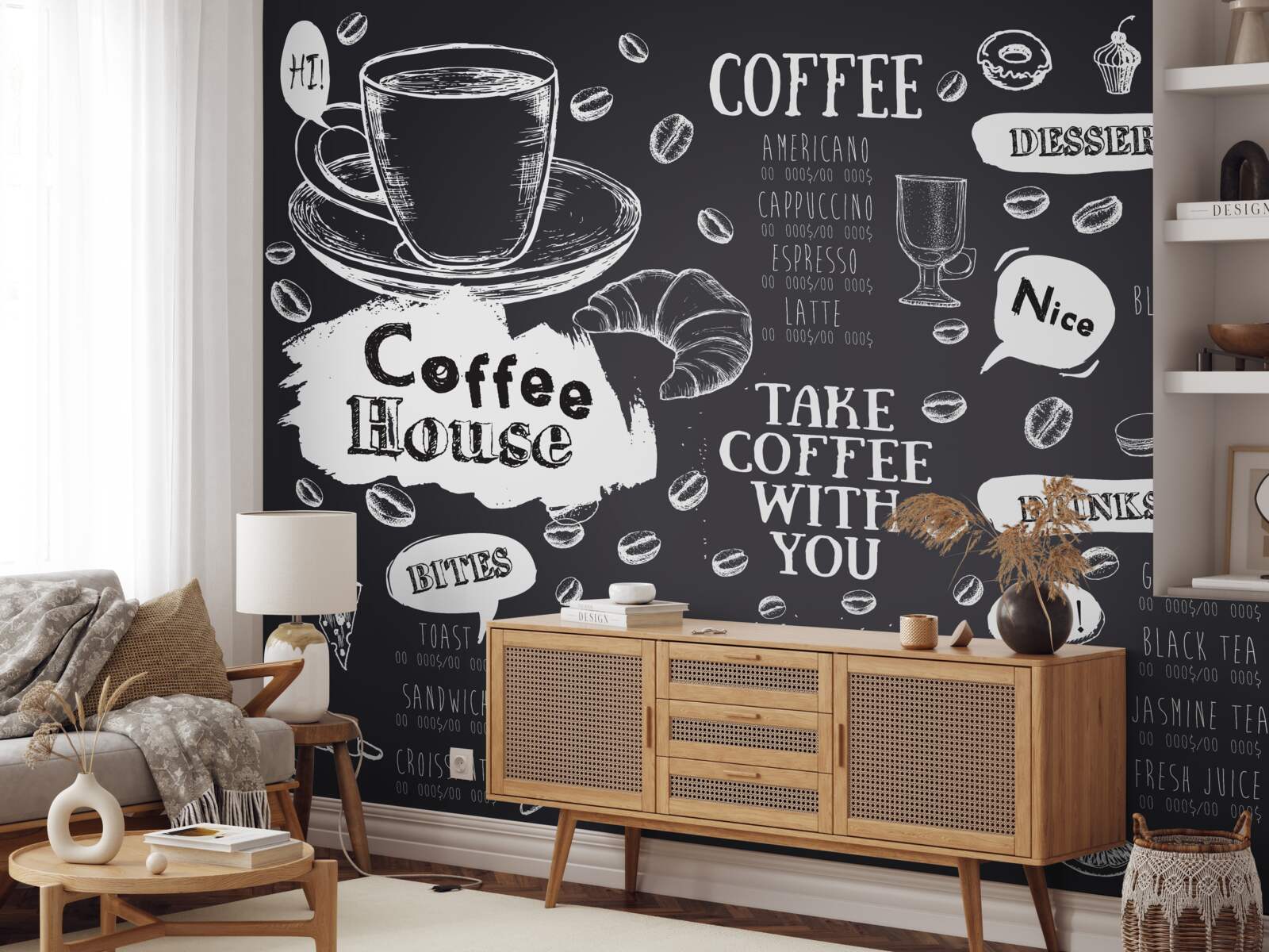 Fototapeten Cafémenü