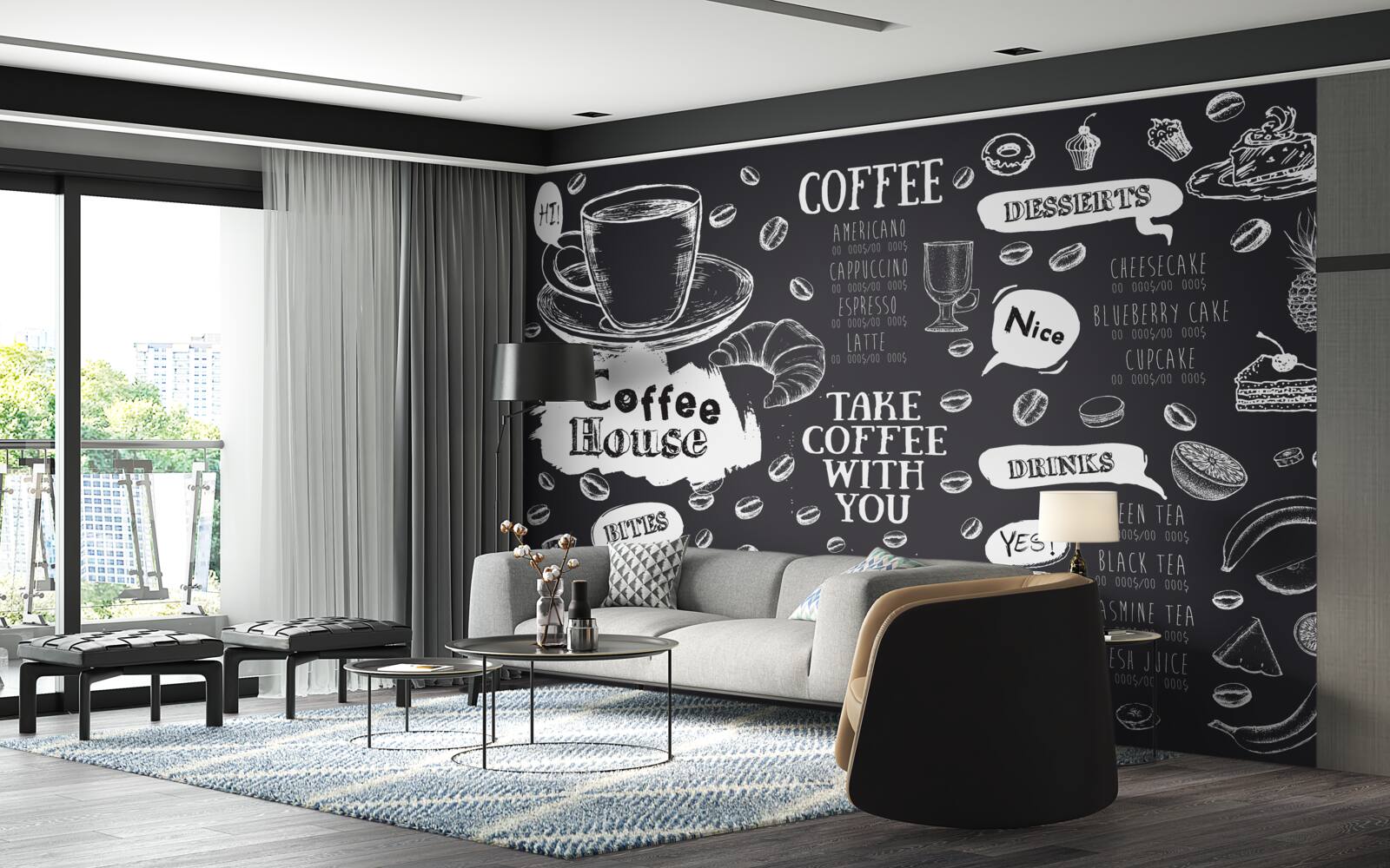 Fototapeten Cafémenü