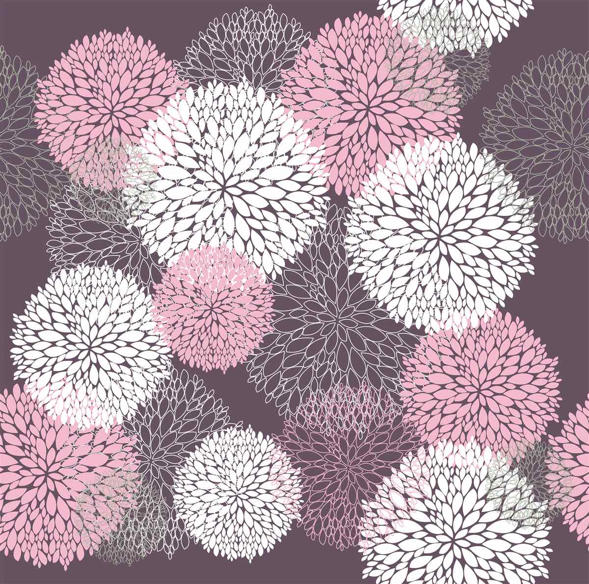 Fototapeten Löwenzahnknospen sind in Weiß, Rosa und Grau gefunden