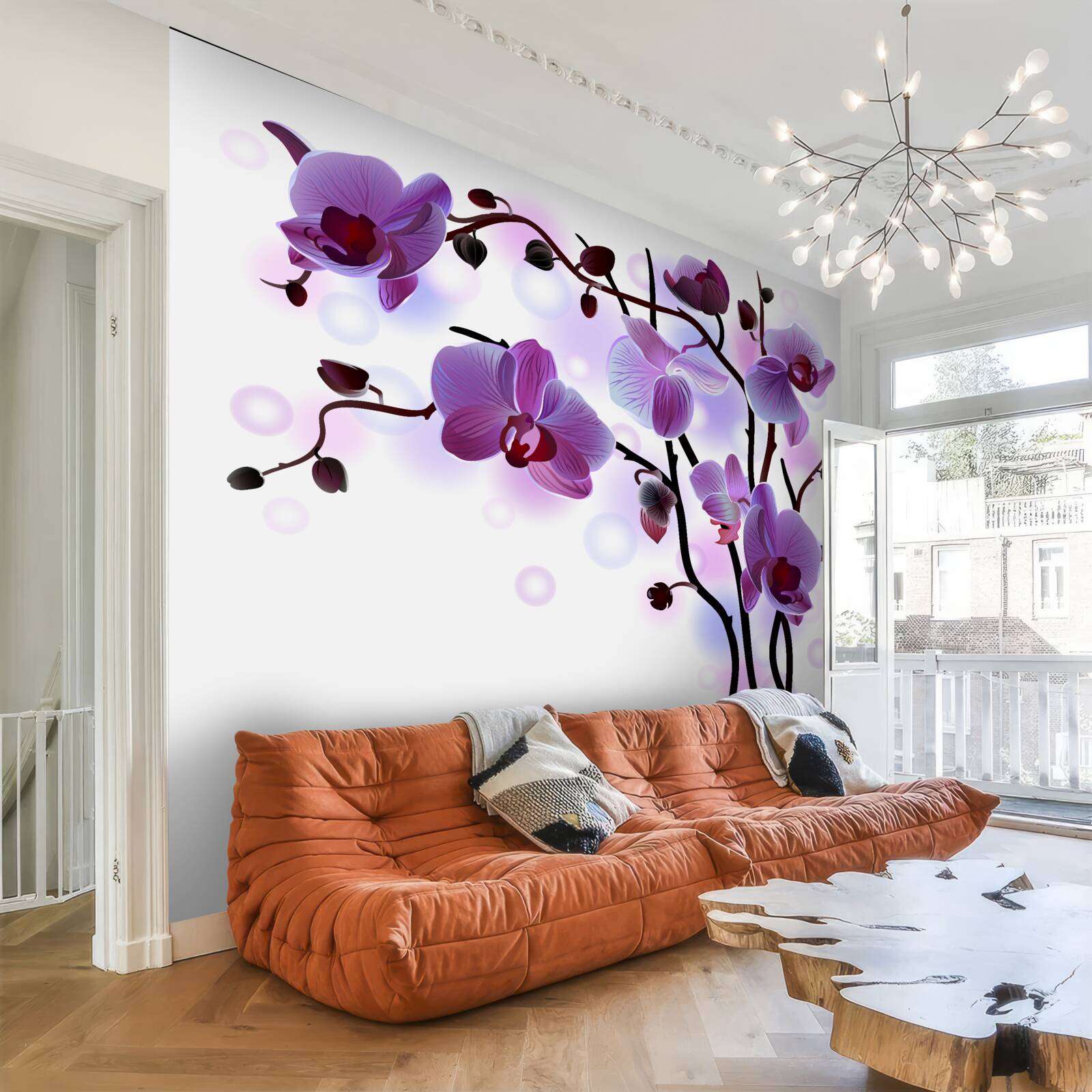 Fototapeten Lila Orchideenzweige