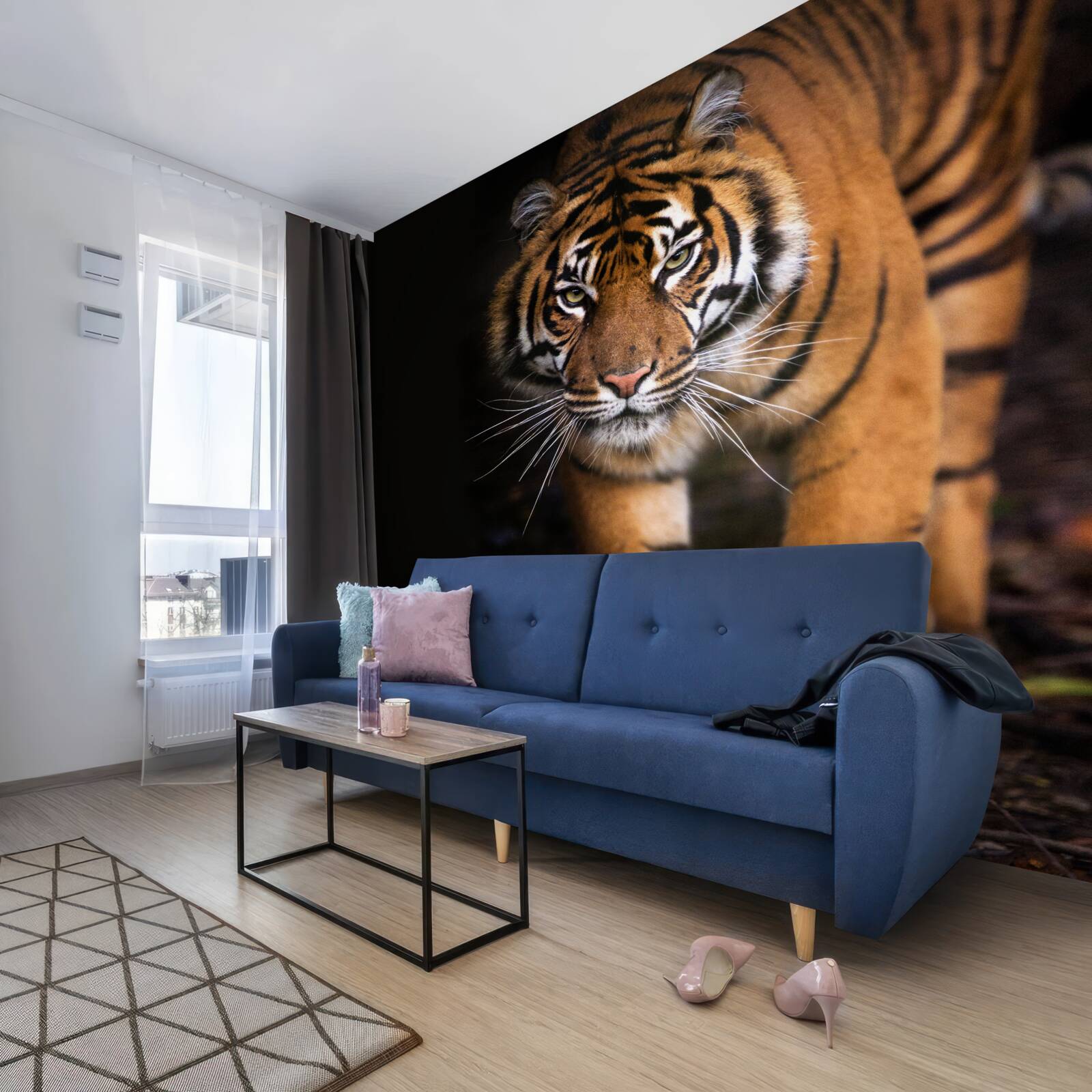 Fototapeten Der Tiger bewegt sich unbemerkt
