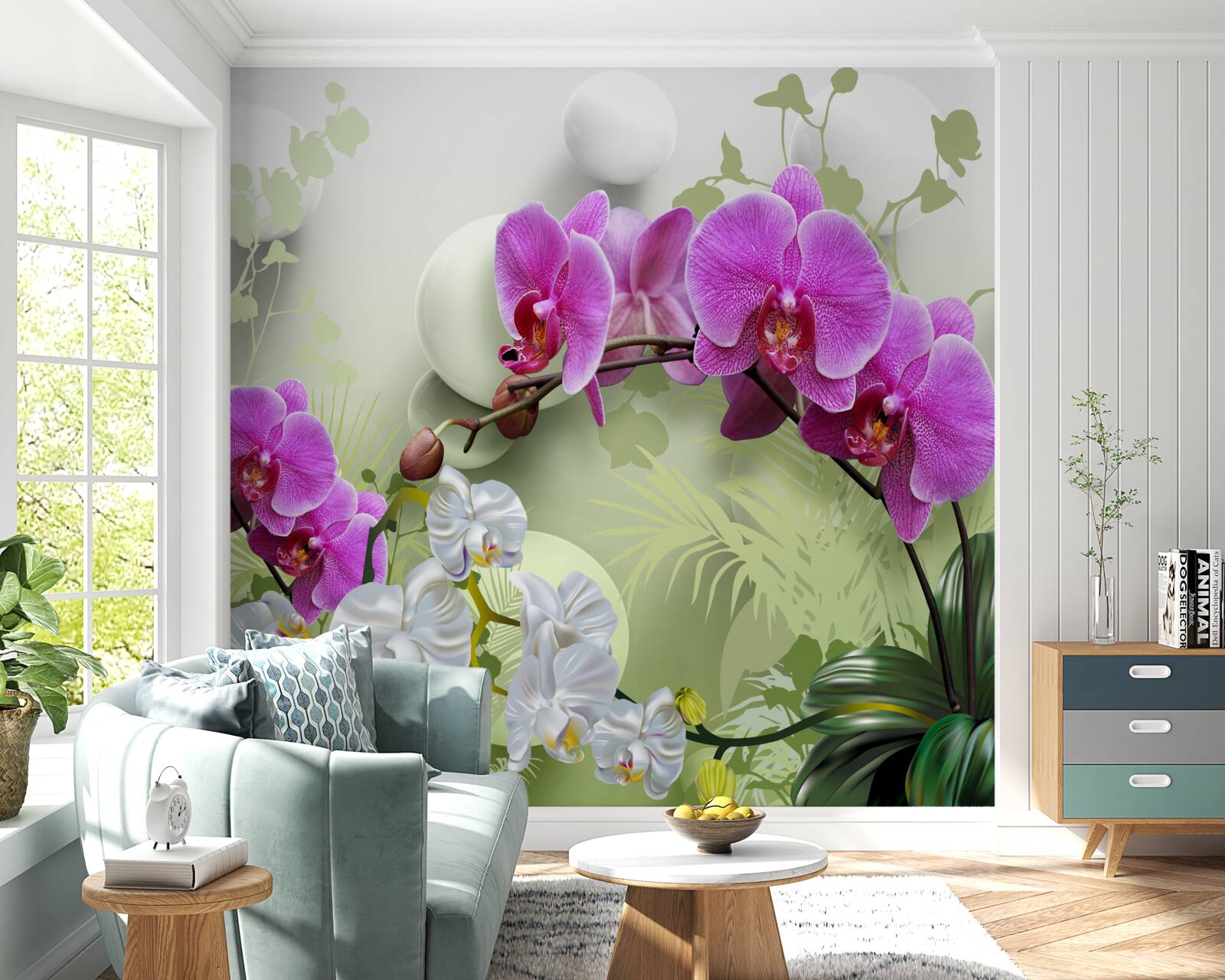 Fototapeten Violet Orchidee an Zweigen