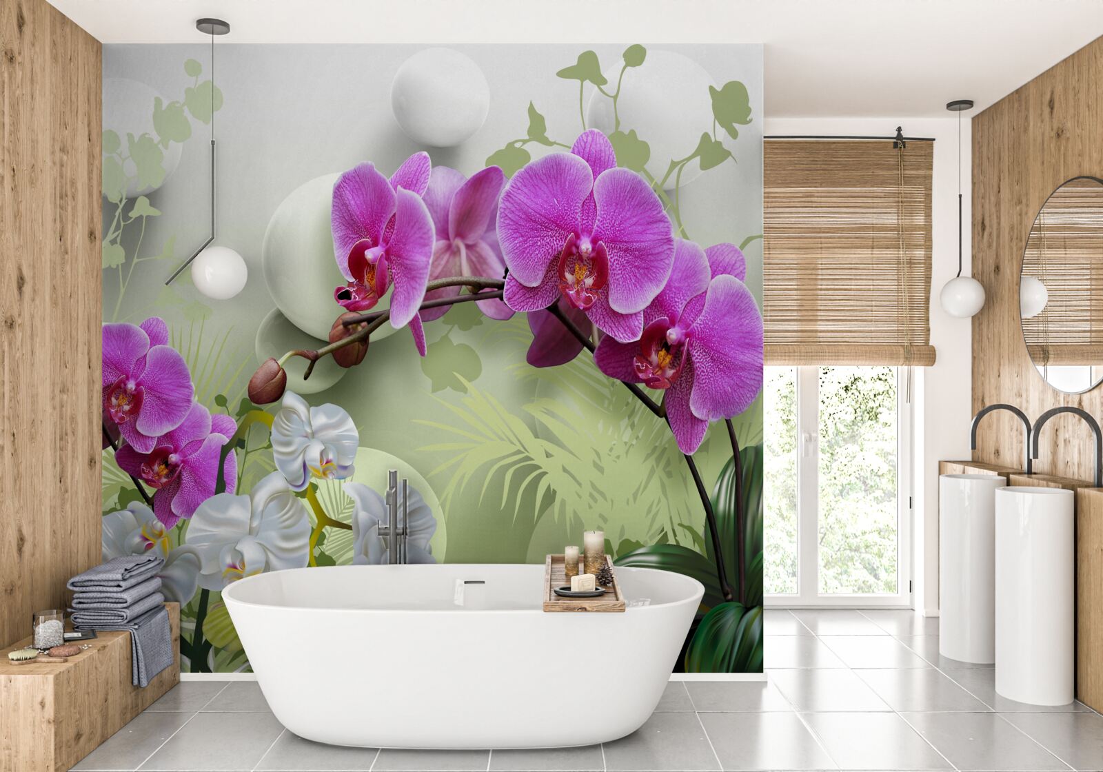 Fototapeten Violet Orchidee an Zweigen