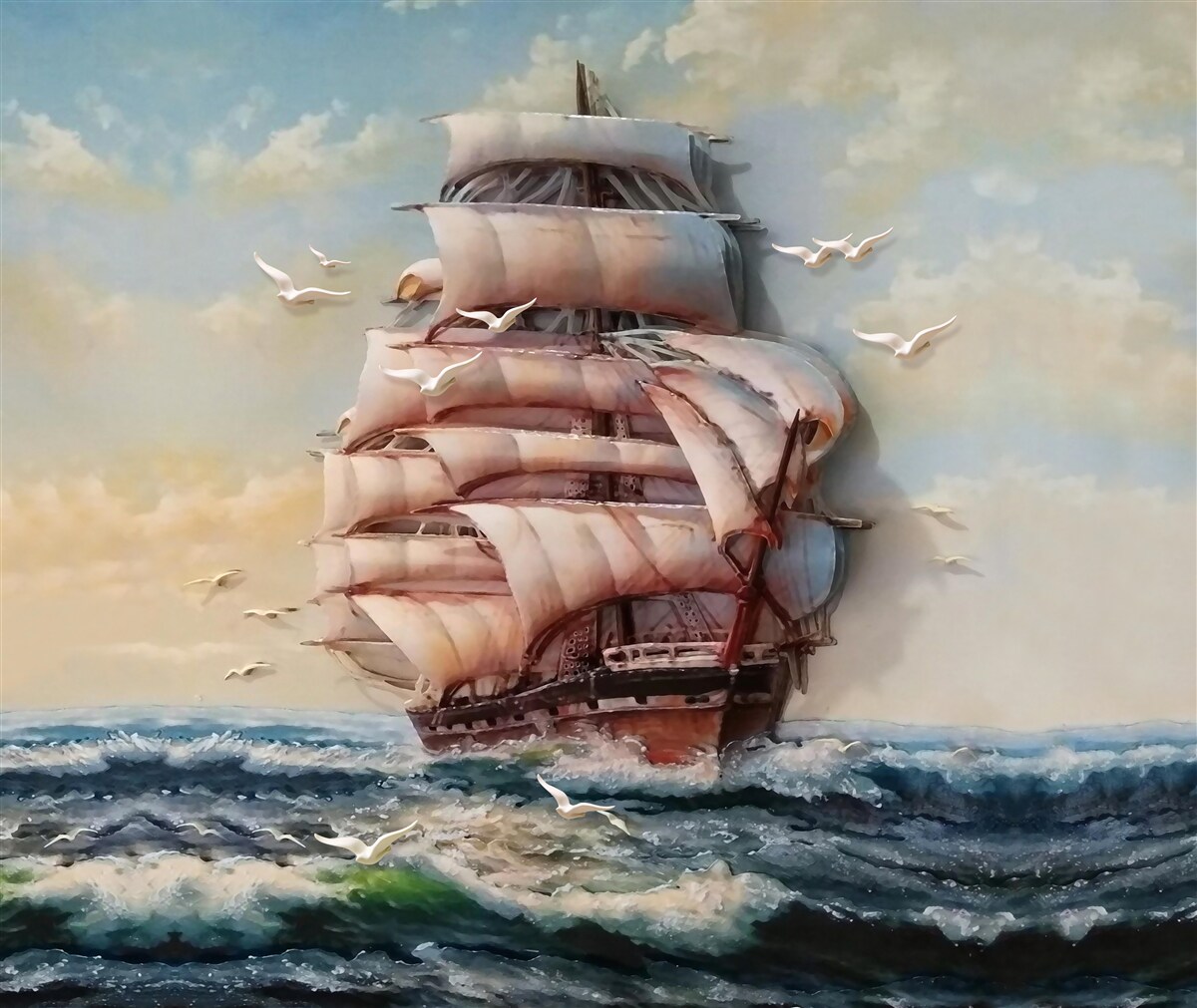 Fototapeten Segelschiff während eines Sturms