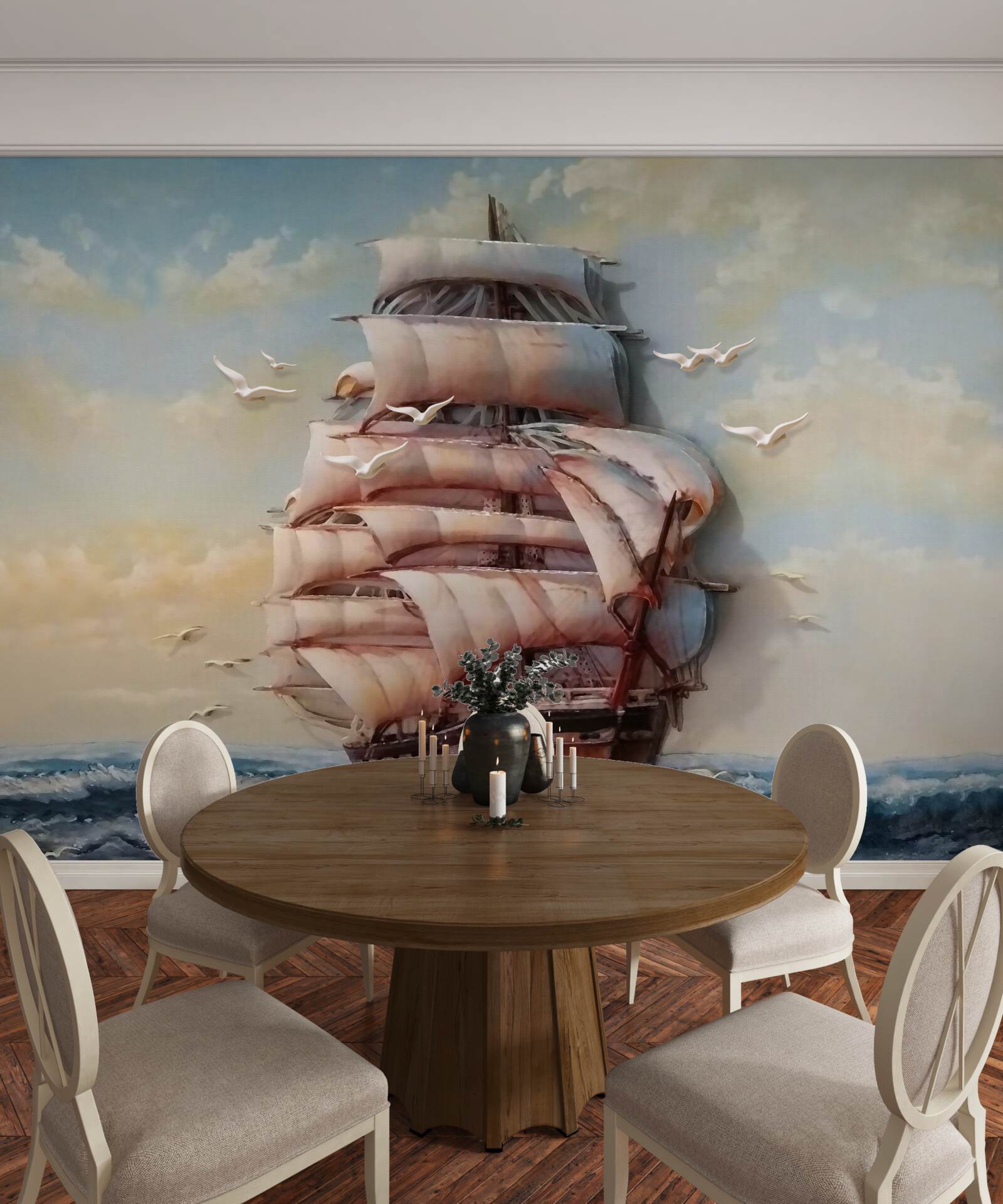 Fototapeten Segelschiff während eines Sturms