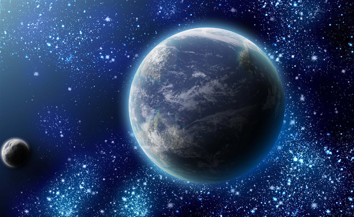 Fototapeten Planet Erde und sein fast leichter Raum
