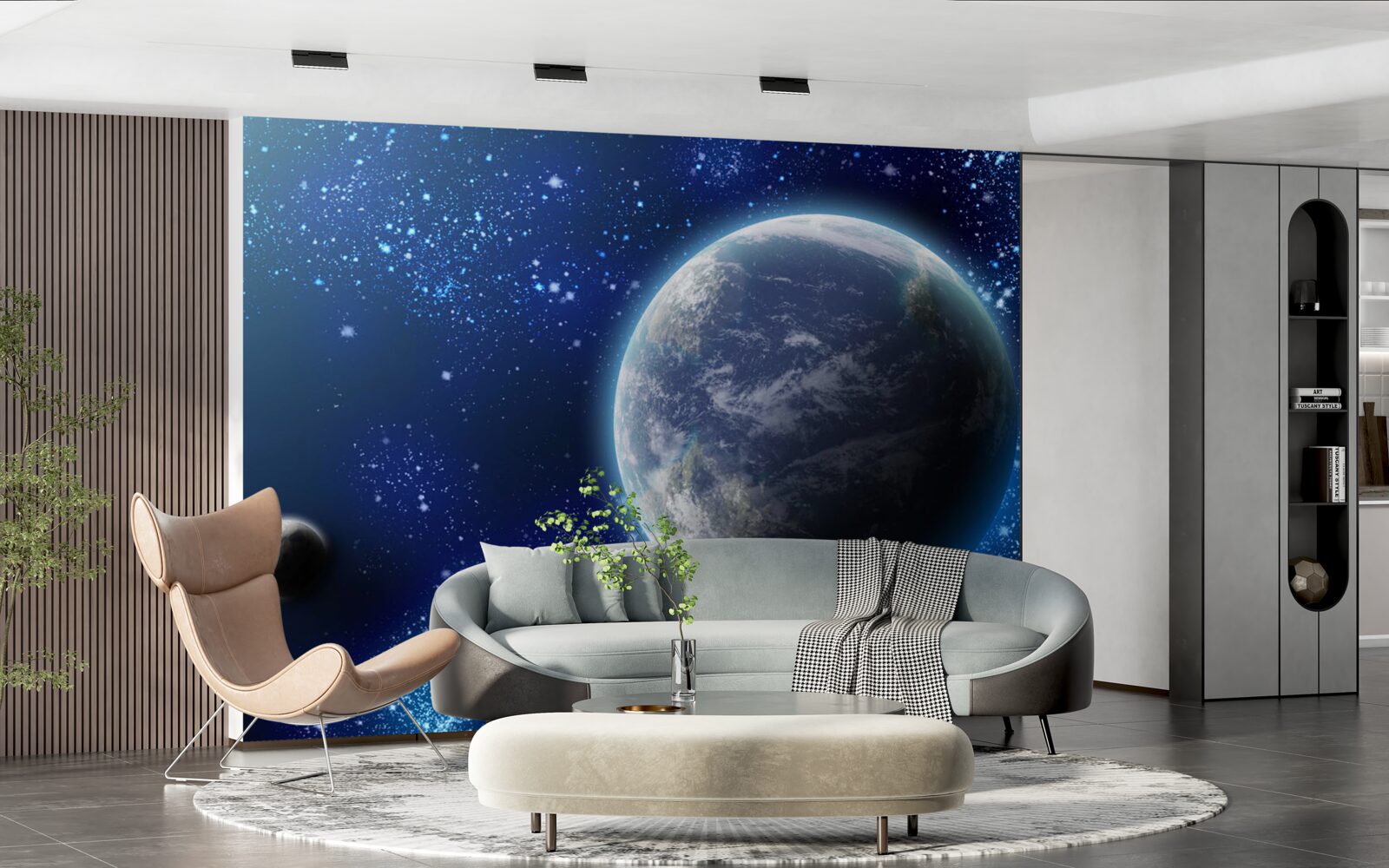 Fototapeten Planet Erde und sein fast leichter Raum