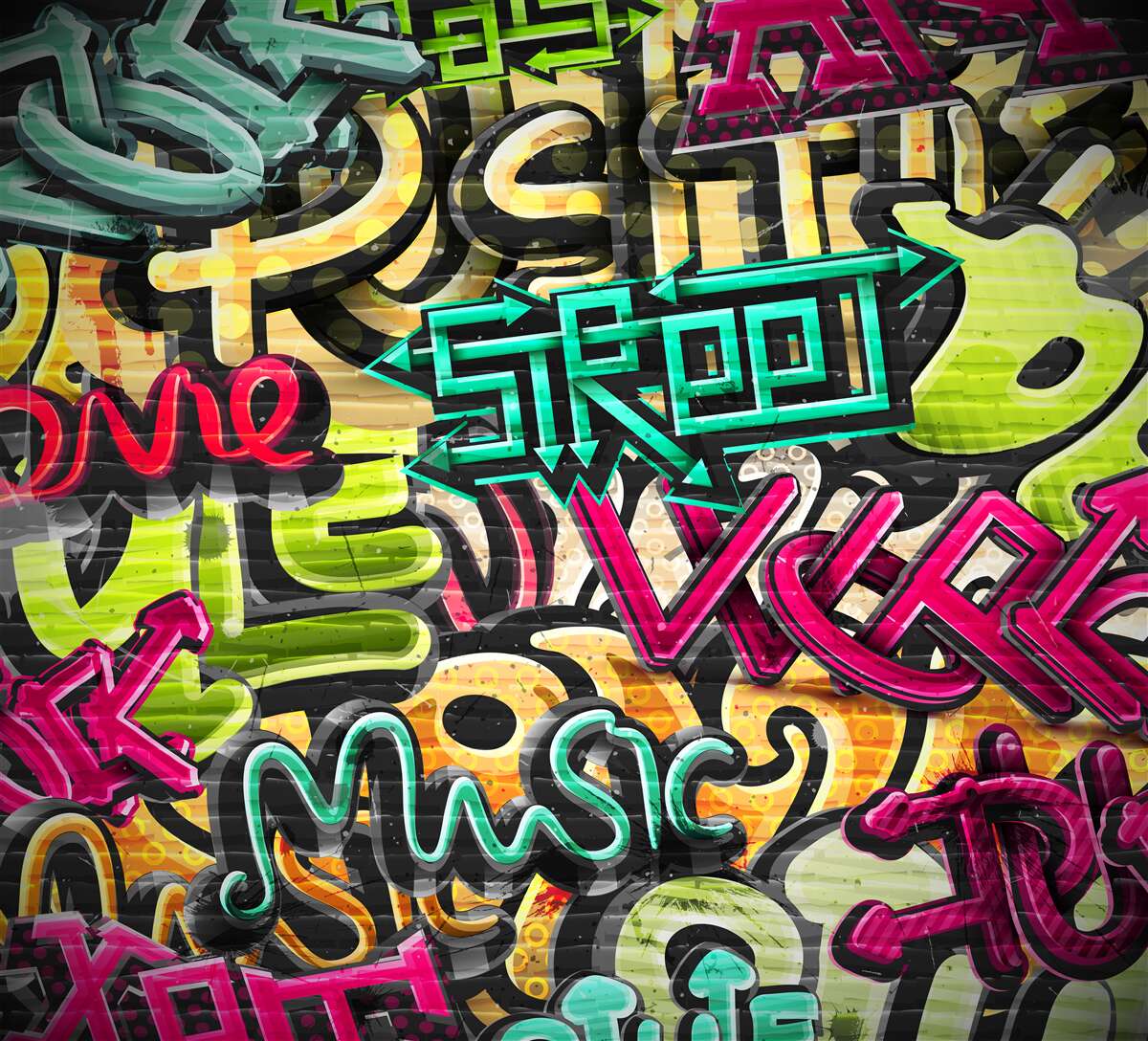 Fototapeten Inschrift im Stil der Graffiti