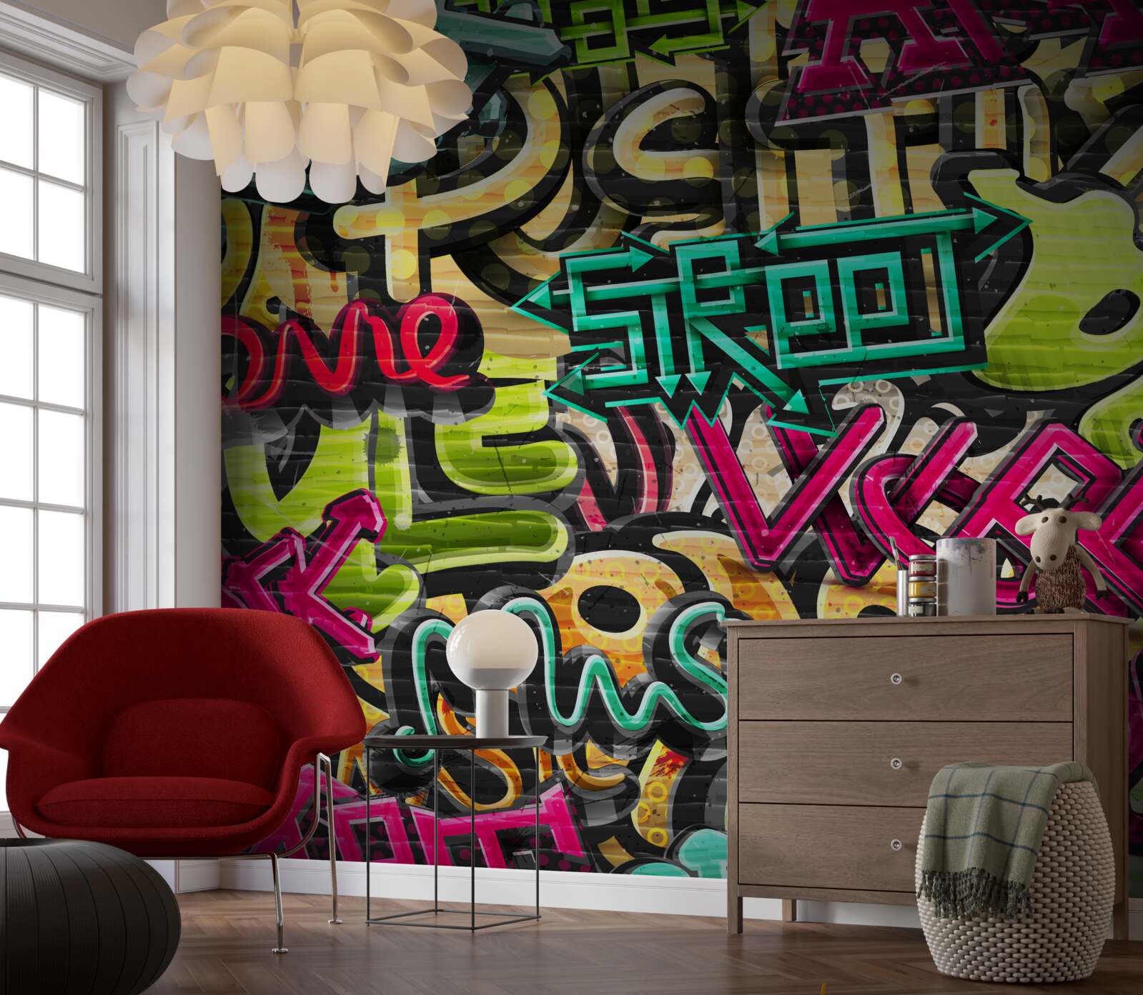 Fototapeten Inschrift im Stil der Graffiti