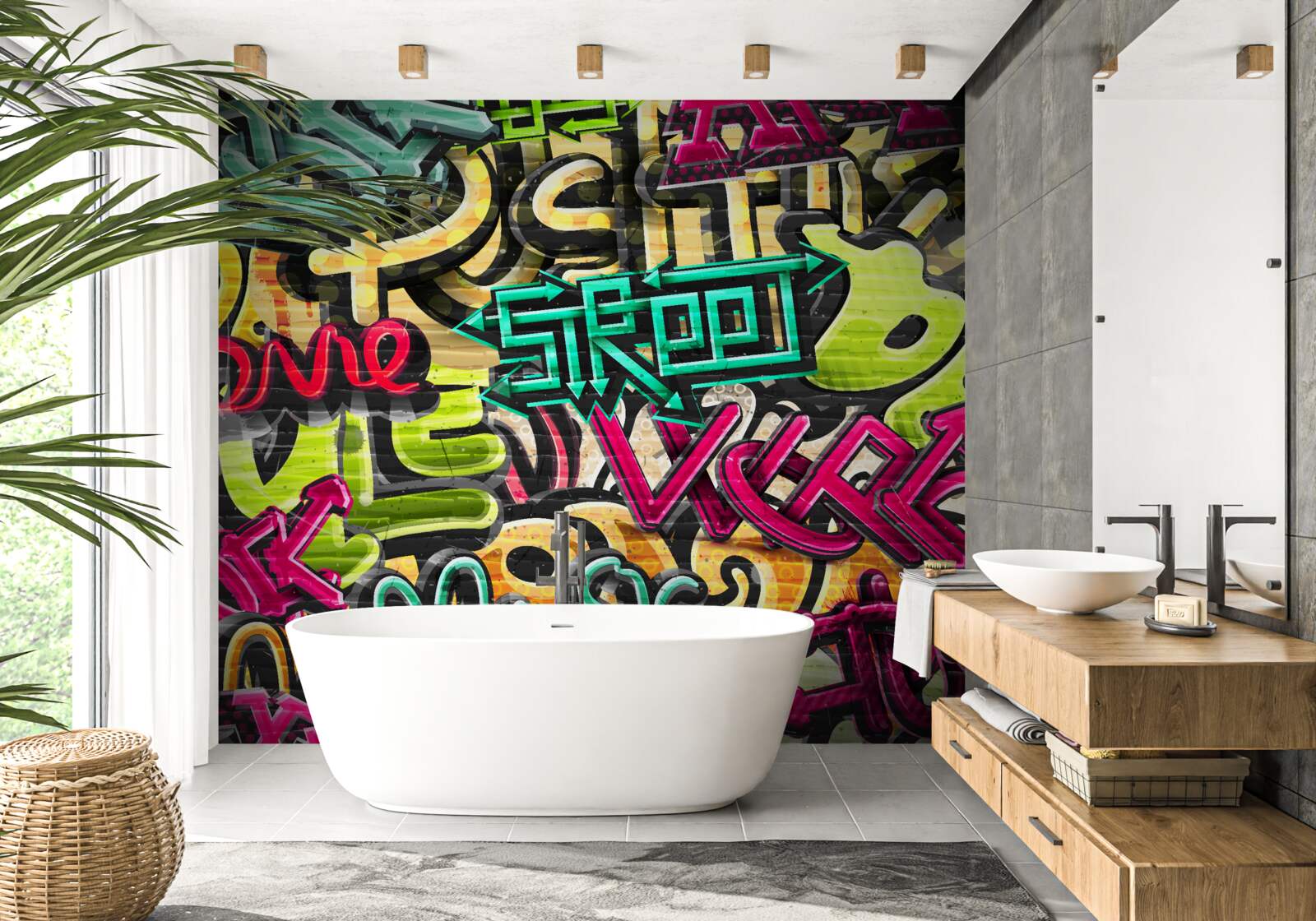 Fototapeten Inschrift im Stil der Graffiti