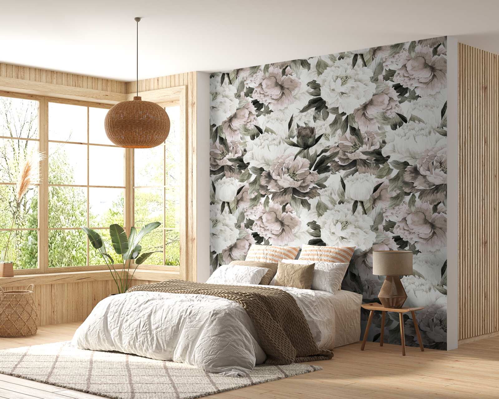 Fototapeten Leichte Knospen in einer blumigen Komposition