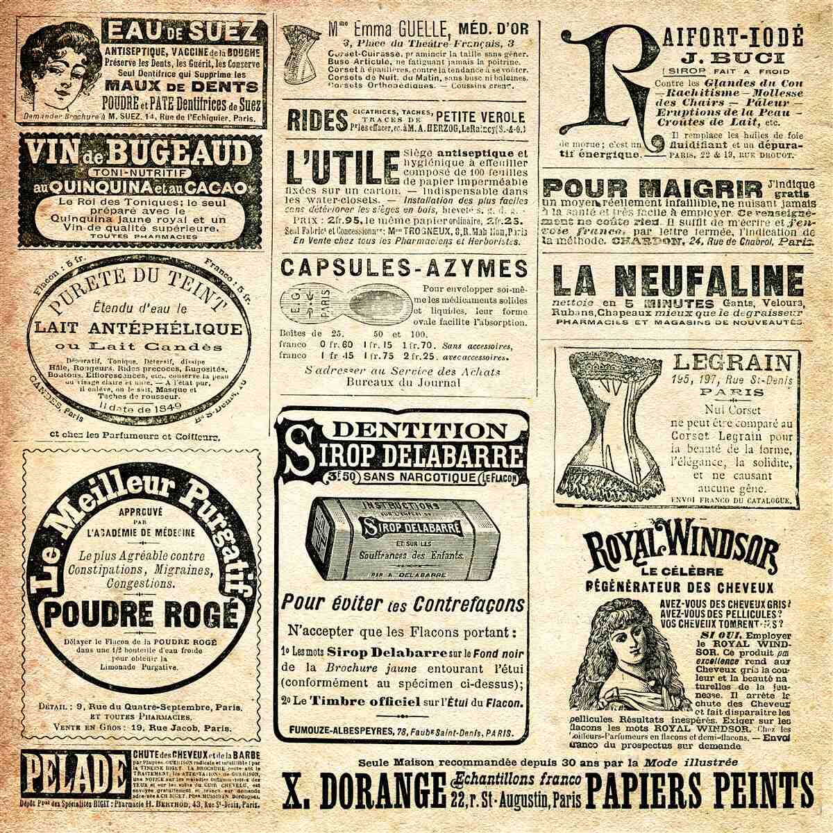 Fototapeten Ausgabe mit Texten und Briefmarken