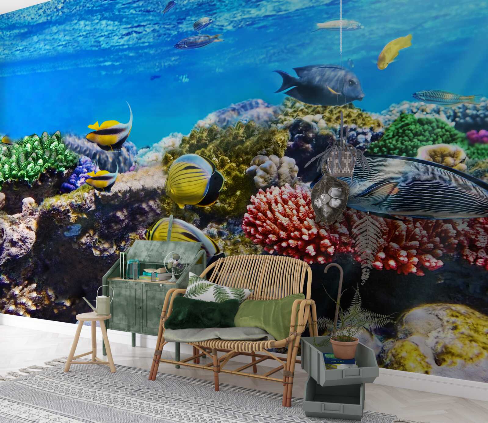 Fototapeten Eine große Welt des Fischs unter Wasser