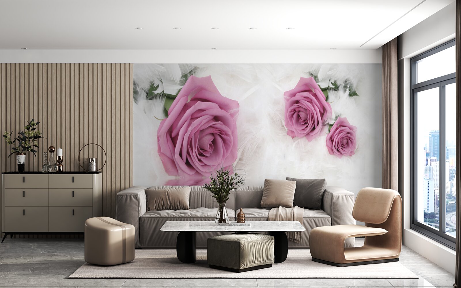 Fototapeten rosa Knospen in der Nähe des Teiches