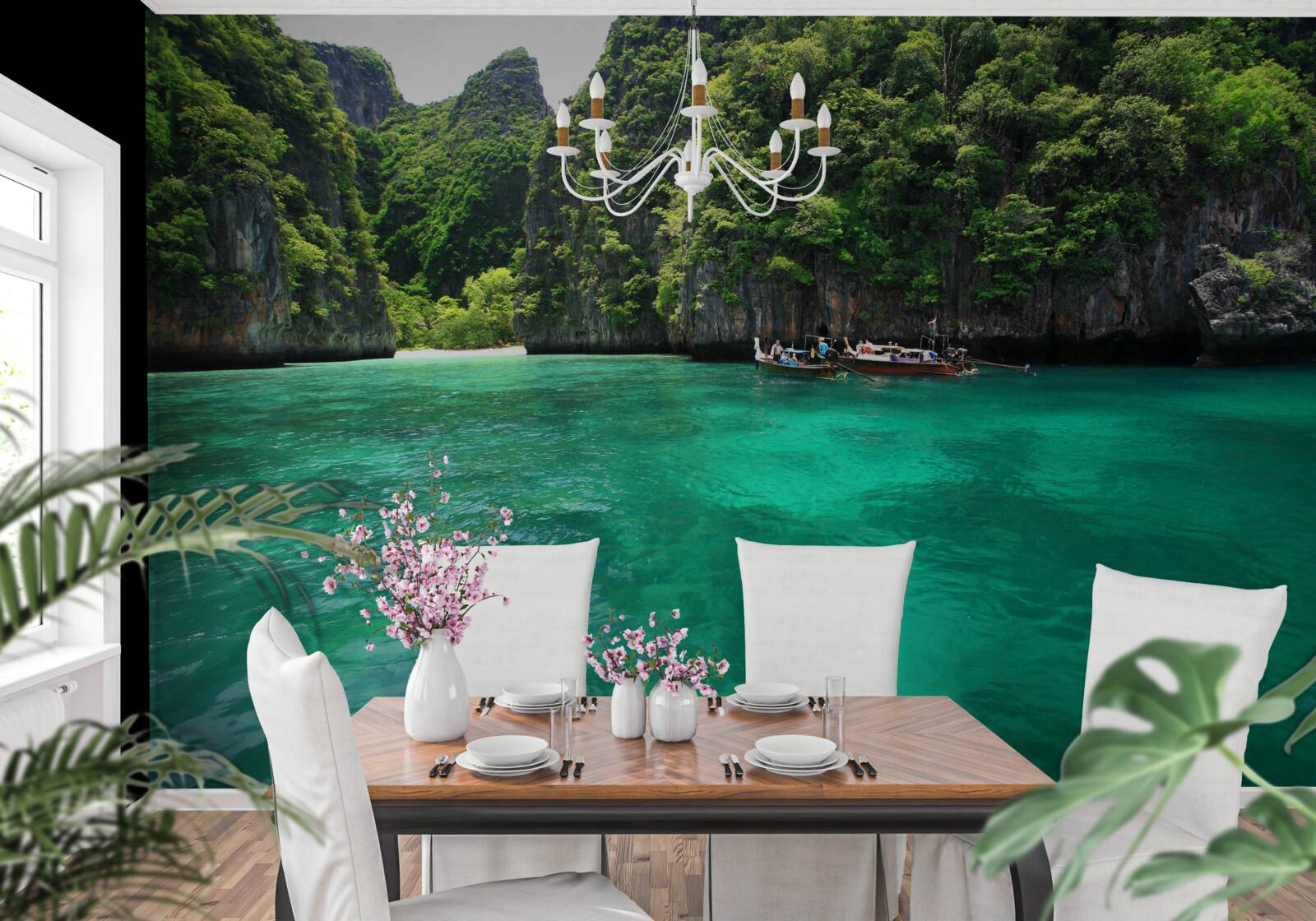 Fototapeten türkisfarbene Wasser und Emerald Berginseln