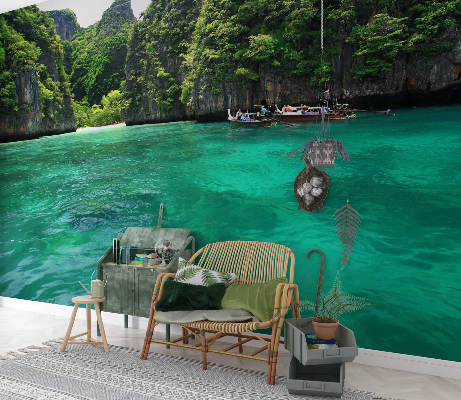 Fototapeten türkisfarbene Wasser und Emerald Berginseln
